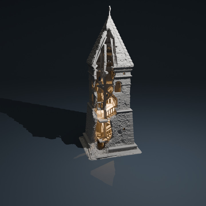 Romanesque Temple Bell Tower | Wargame Terrain | 1 Multi-Piece | FDM printed
