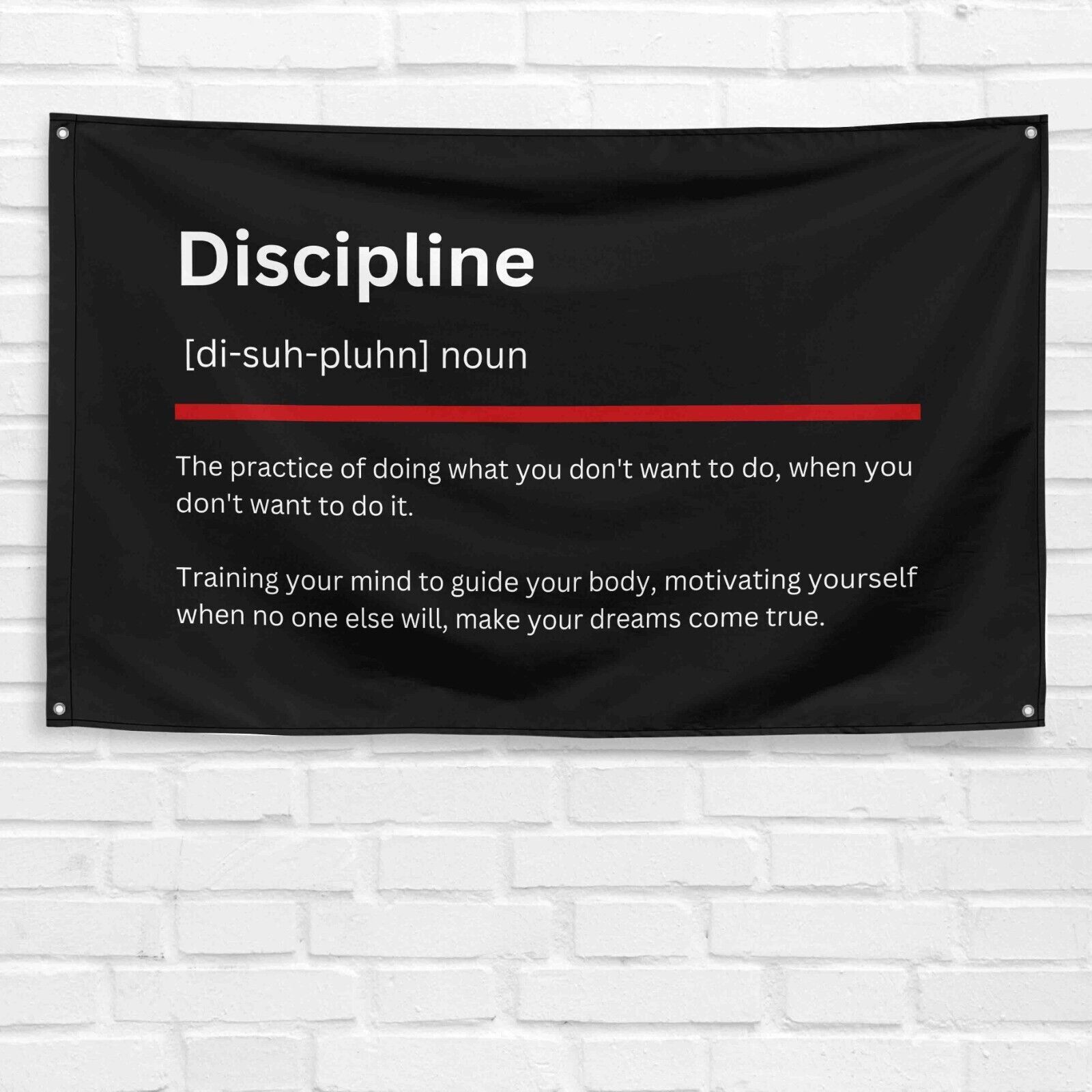 Discipline Definition 3x5 ft Gym Flag Workout Muscle Fitness Motivational Banner