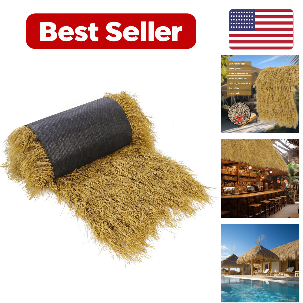240“ Tiki Thatch Grass Roof - Yellow 240 x 16 PE - For Outdoor Use