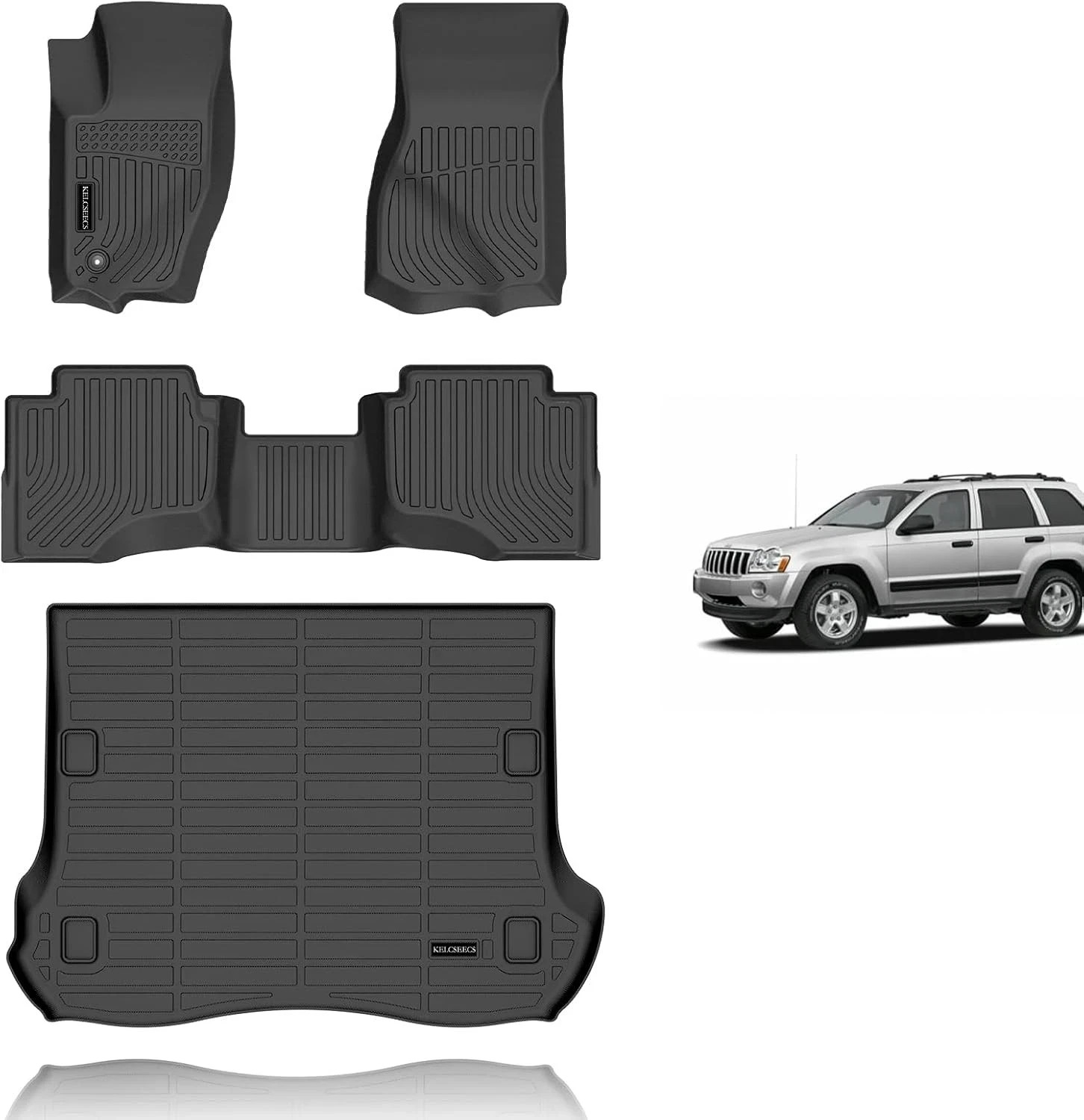 KELCSEECS® Floor Mats & Cargo Liner for 2005-2010 Jeep Grand Cherokee,All