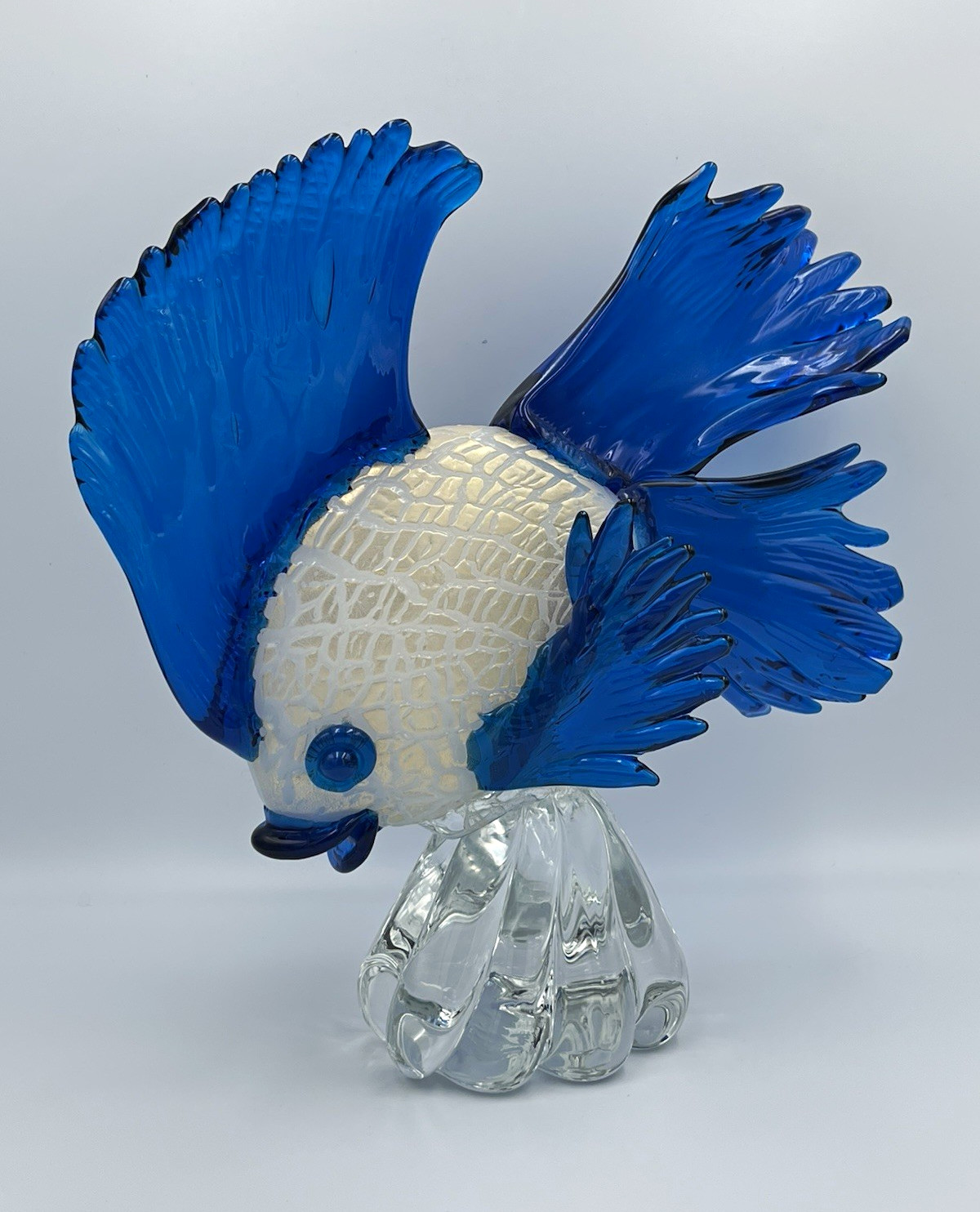 Formia Vetri Di Murano - Exotic Beta Fish Art Glass Sculpture 12” - please read