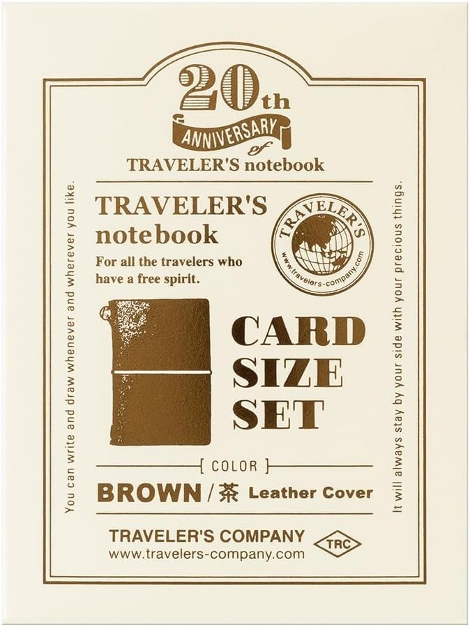 TRAVELER'S notebook 20th Anniversary Card Size Set Brown Leather Japan Limited