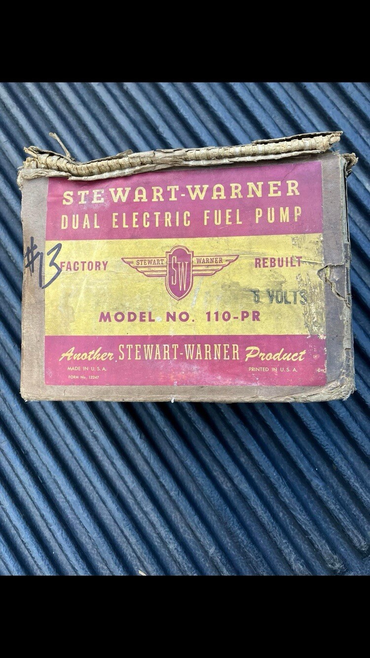 NOS VINTAGE STEWART WARNER DUAL ELECTRIC FUEL PUMP Rat Rod