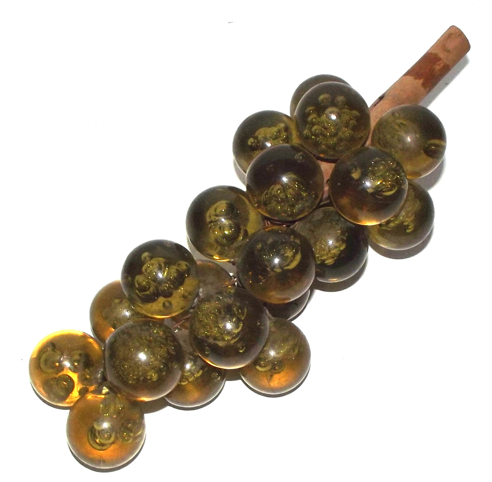 Vintage Mid-Century Modern Yellow-Green Lucite Grape Cluster - 9 Vintage Mid-Century Modern Yellow-Green Lucite Grape Cluster - 9