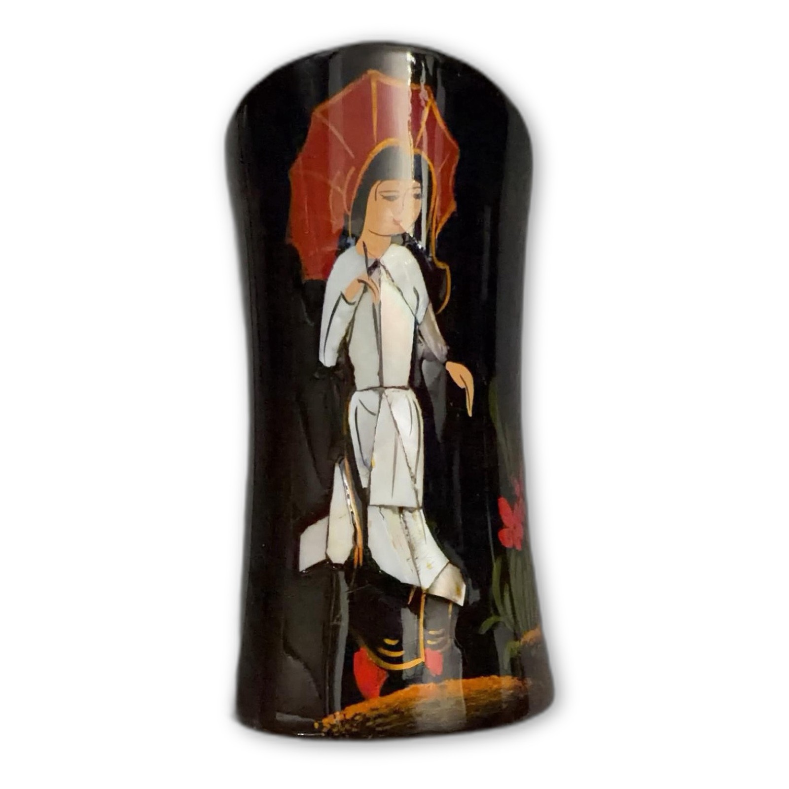 Vintage Abalone Inlay Brush/Pencil Holder Vase Vintage Abalone Inlay Brush/Pencil Holder Vase
