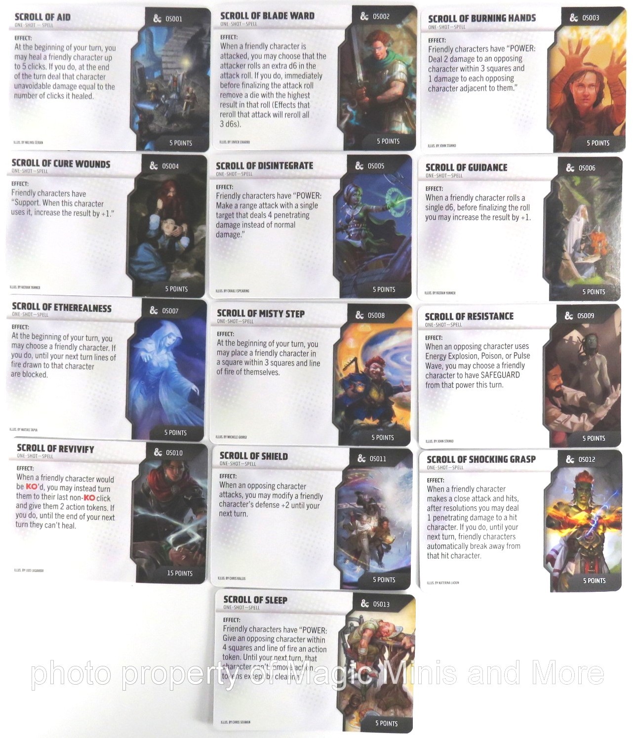 Dungeons & Dragons One-Shot SET OS001 OS002 OS003 - OS013 HeroClix Scroll Card