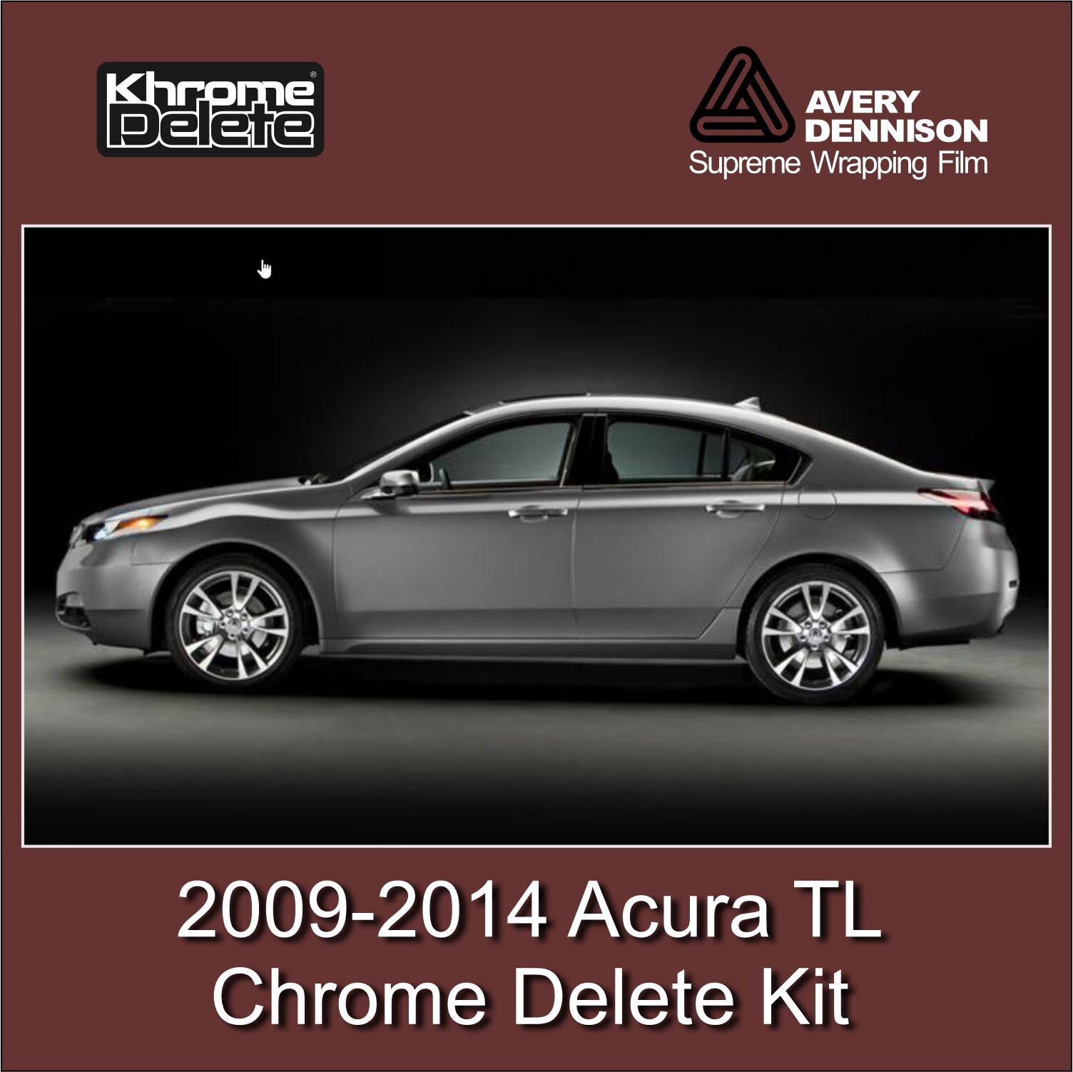 Chrome Delete Overlay fitting the 2009-2014 Acura TL (Glossy Black)
