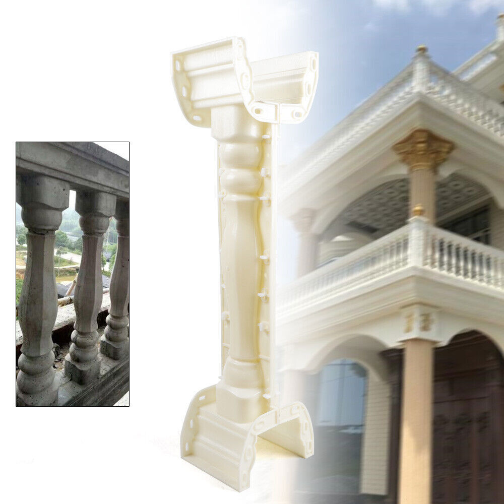 2 Pcs 89cm Balustrades Mold Fit Concrete Plaster Cement Plastic Casting White
