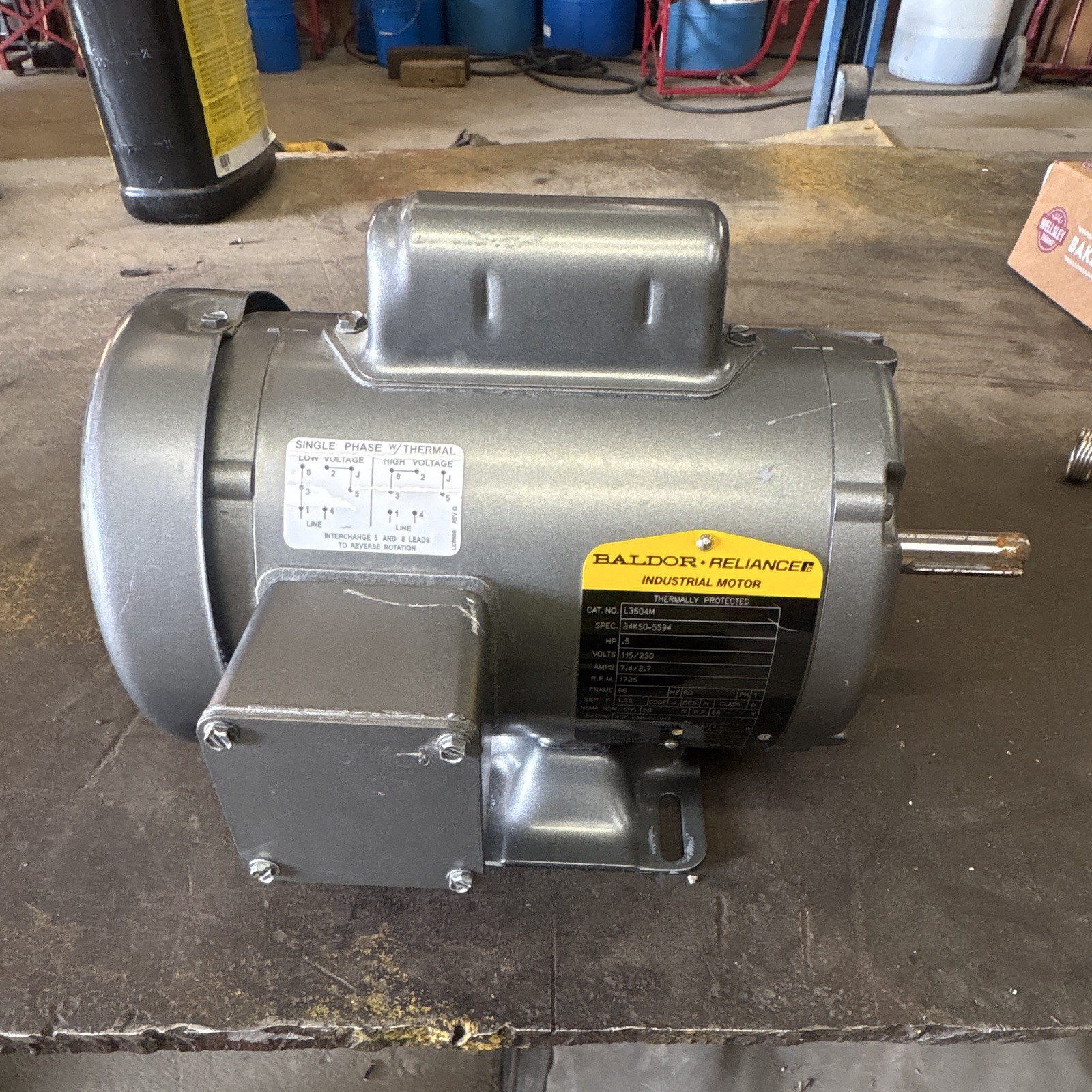 Baldor Reliance L3504M 0.5HP 115/230V 1PH TEFC 1725RPM 56C Keyed Baldor Reliance L3504M 0.5HP 115/230V 1PH TEFC 1725RPM 56C Keyed