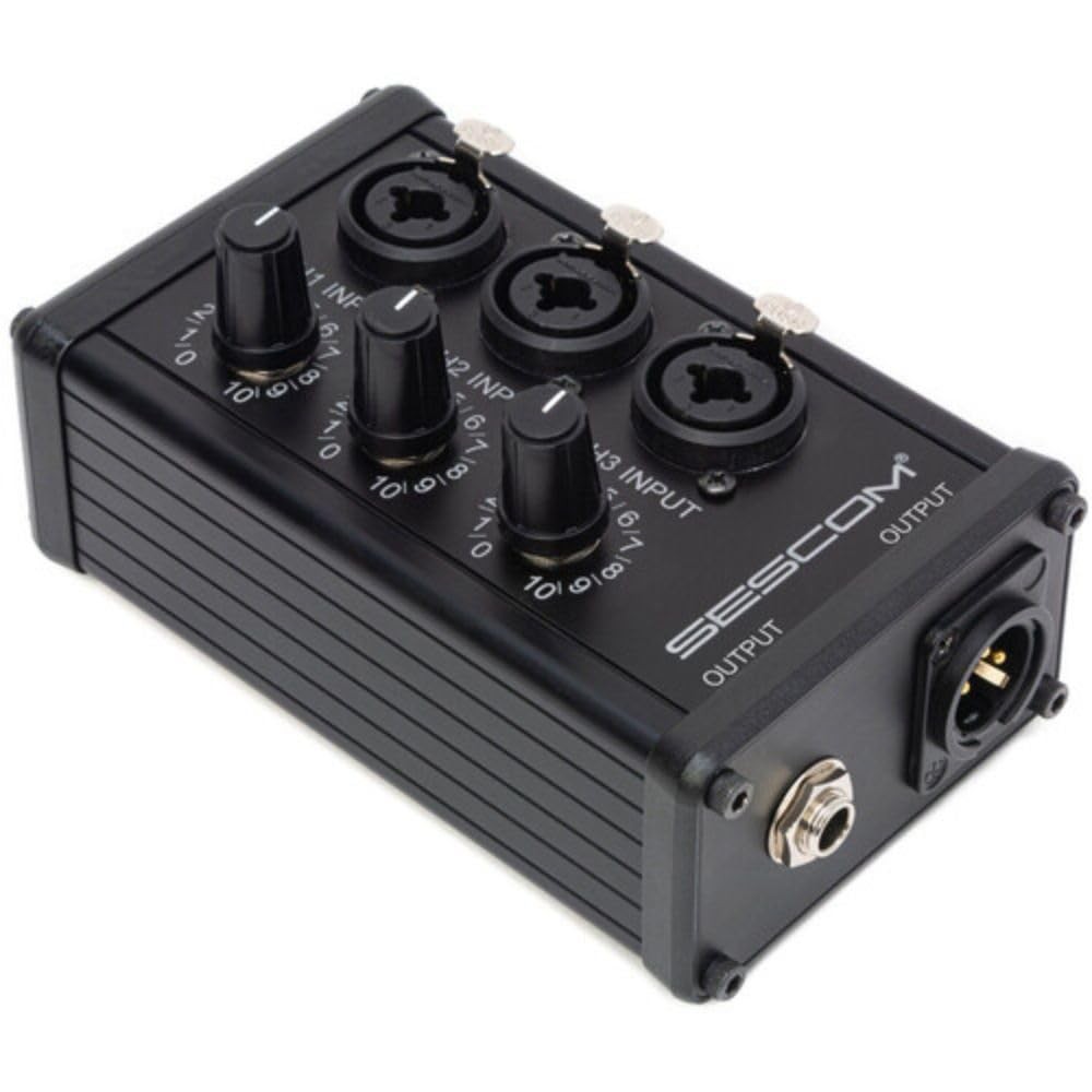 Sescom SES-3MIX 3-Input / 1-Output Passive XLR Mixer Sescom SES-3MIX 3-Input / 1-Output Passive XLR Mixer