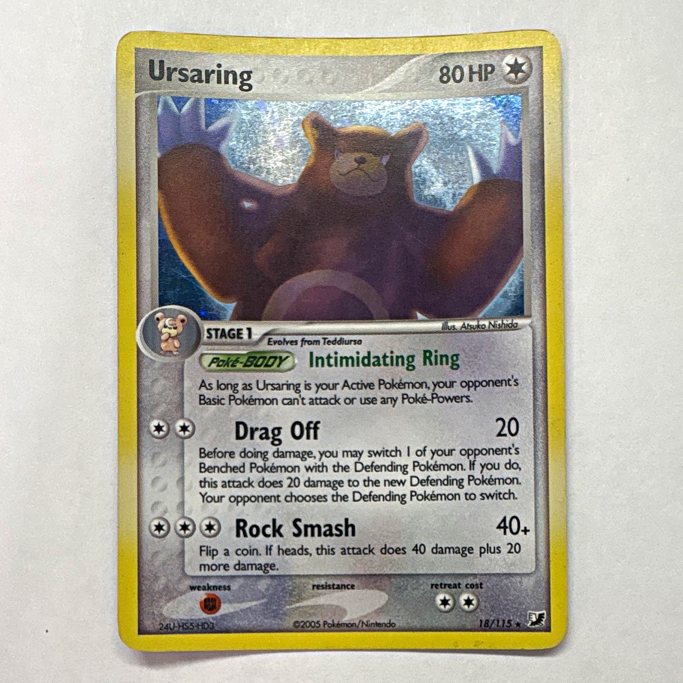 Pokemon TCG Ursaring 18/115 EX Unseen Forces Holo Rare 80 HP EN 2005 Pokemon TCG Ursaring 18/115 EX Unseen Forces Holo Rare 80 HP EN 2005