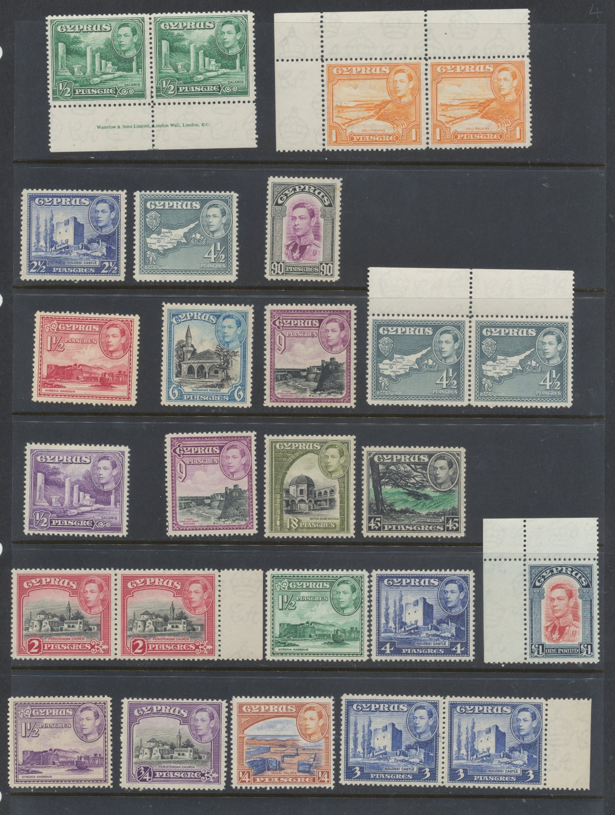 Cyprus Stamps 1938-1951 SG151/163 Mint never Hinged + MH Set CV£301.25