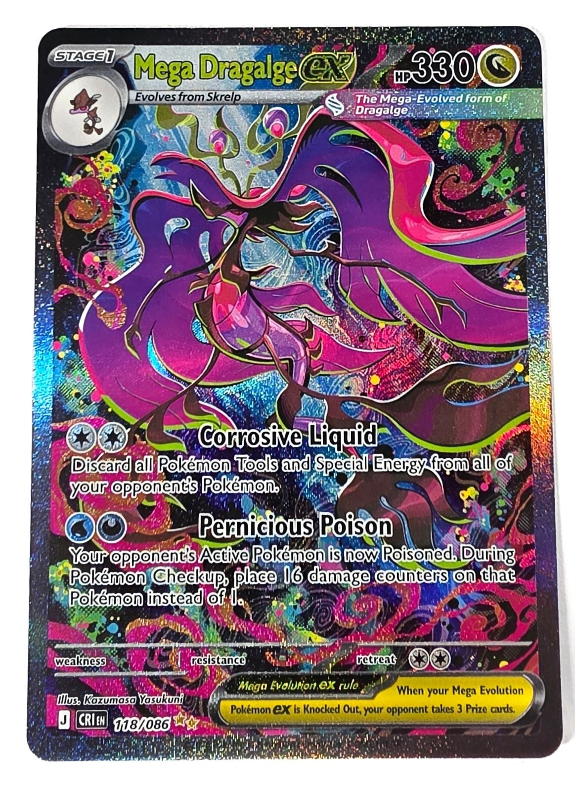 Mega Dragalge ex 118/086 Holo Special Illustration Rare Chaos Rising Pokemon NM