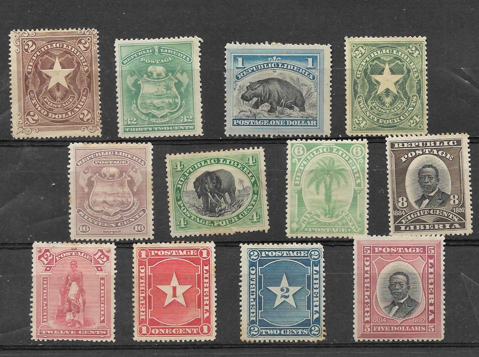 LIBERIA Yv# 26/37 MH Complete Set LIBERIA Yv# 26/37 MH Complete Set