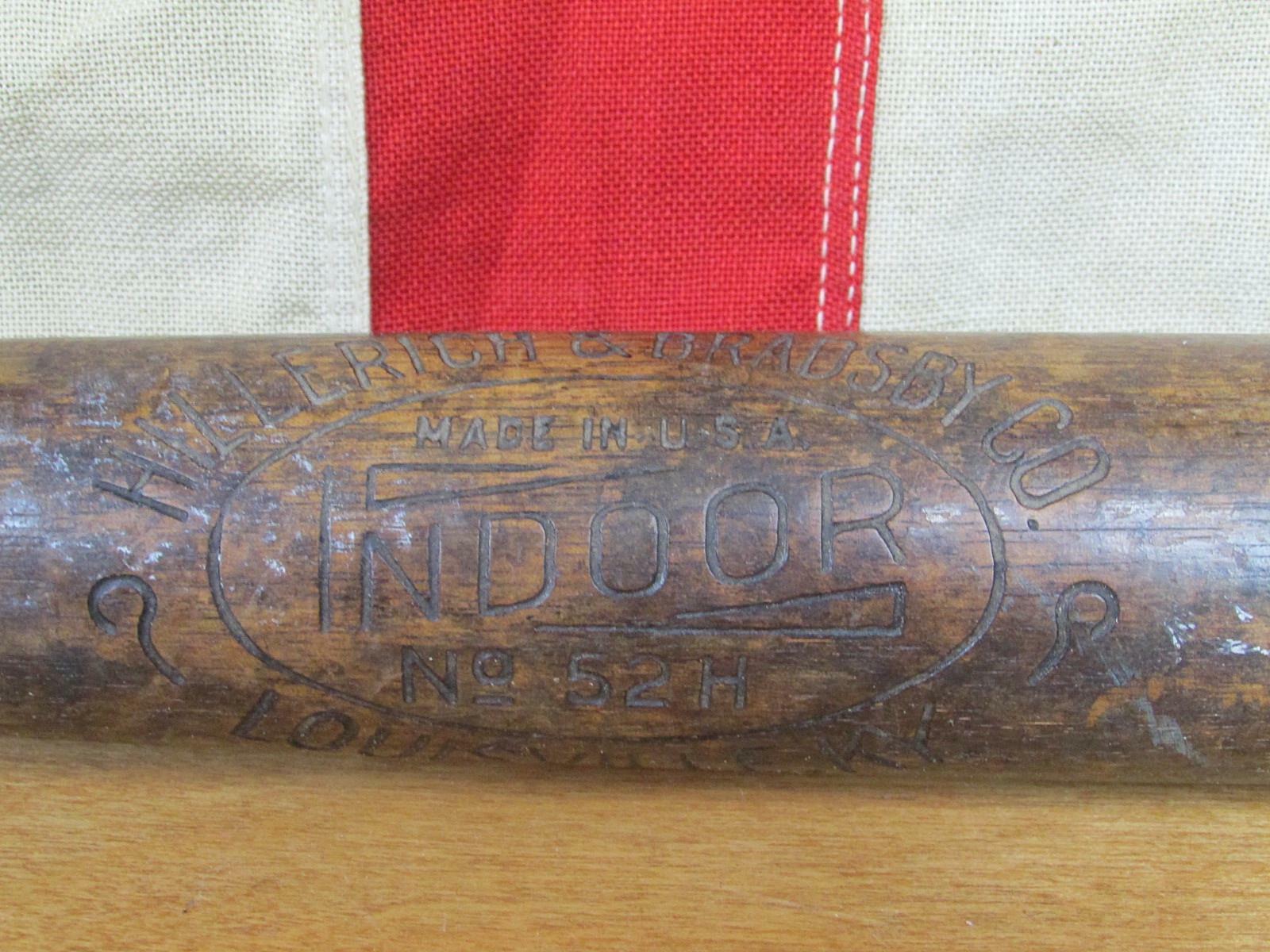 Vintage 1920s Hillerich & Bradsby Co.Wood Indoor Baseball Bat No.52H 34\