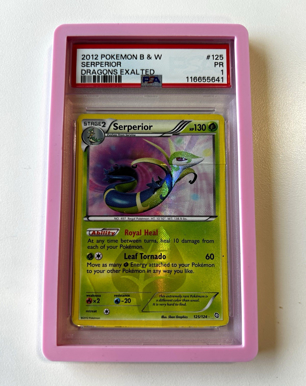 Pokemon Serperior 125/124 Dragons Exalted Holo Secret Rare 2012 PSA 1 PR Pop 2 Pokemon Serperior 125/124 Dragons Exalted Holo Secret Rare 2012 PSA 1 PR Pop 2
