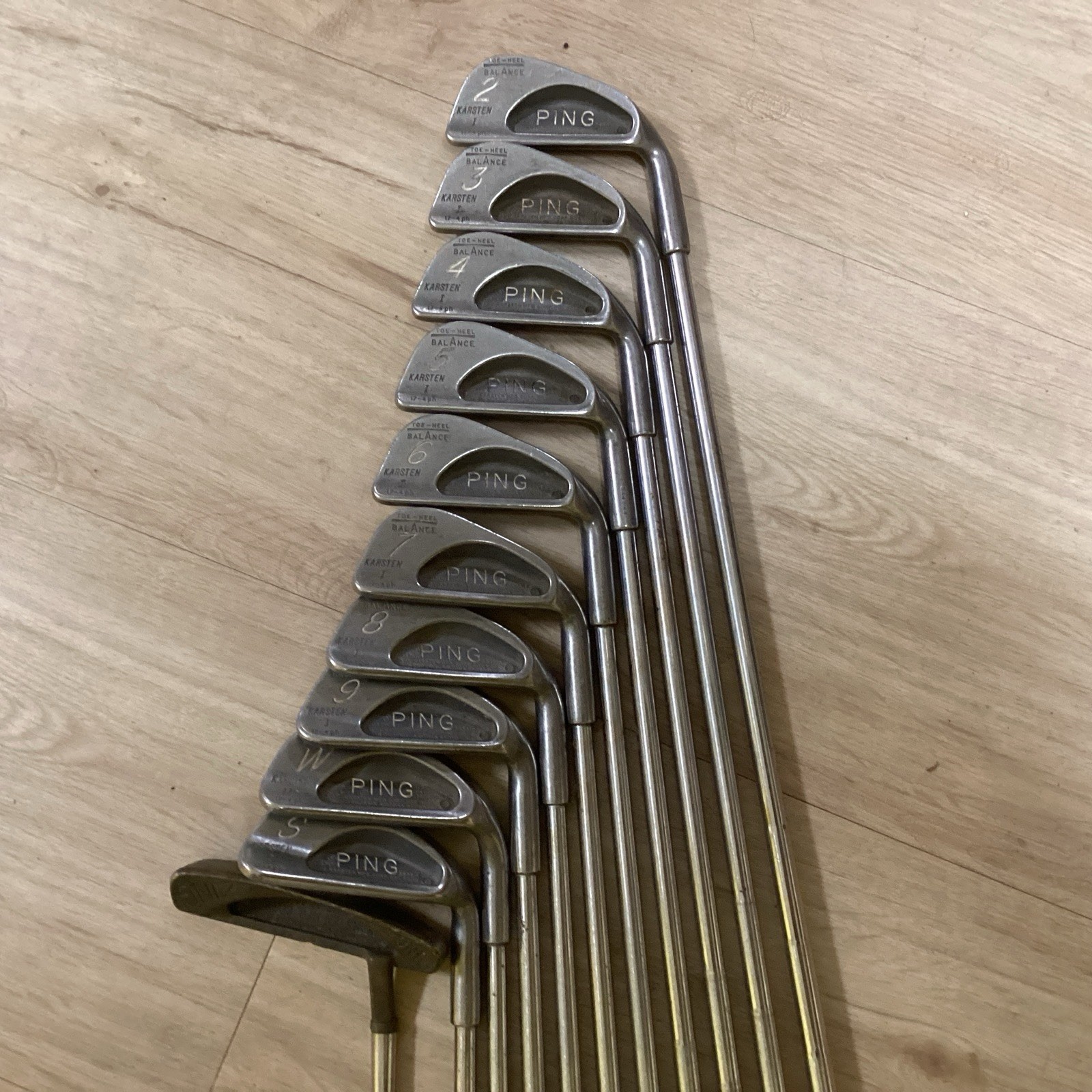 Vintage Kirsten Ping Irons 2-SW And Putter. R/H