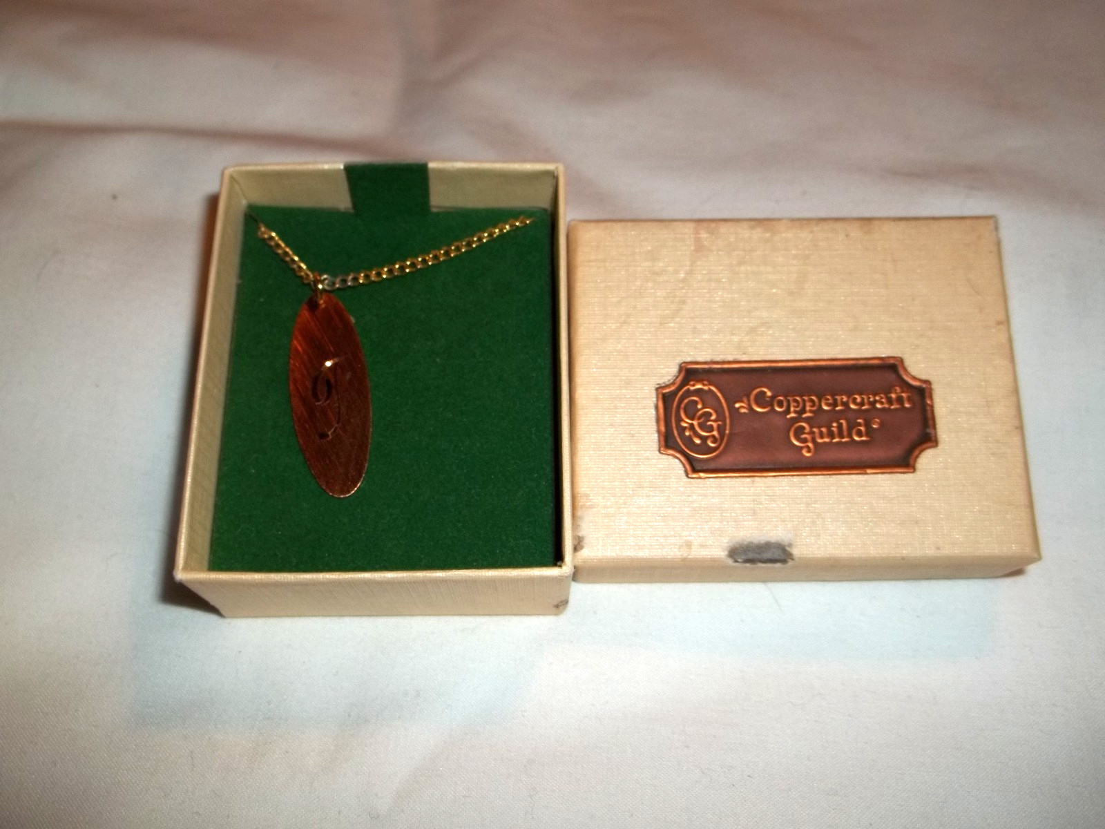 Vintage Coopercraft Guild Necklace Monogram letter T NIB NOS
