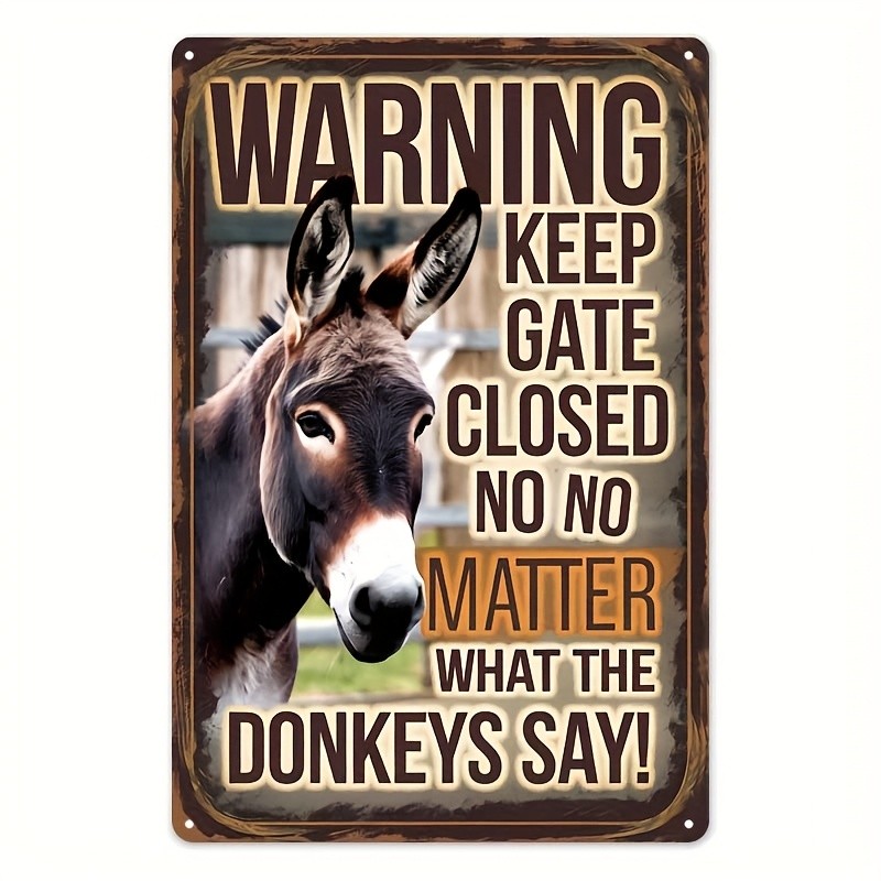 Donkey Warning Sign Aluminum Sign 8x12 Inch Funny Farmhouse Decor Donkey Warning Sign Aluminum Sign 8x12 Inch Funny Farmhouse Decor