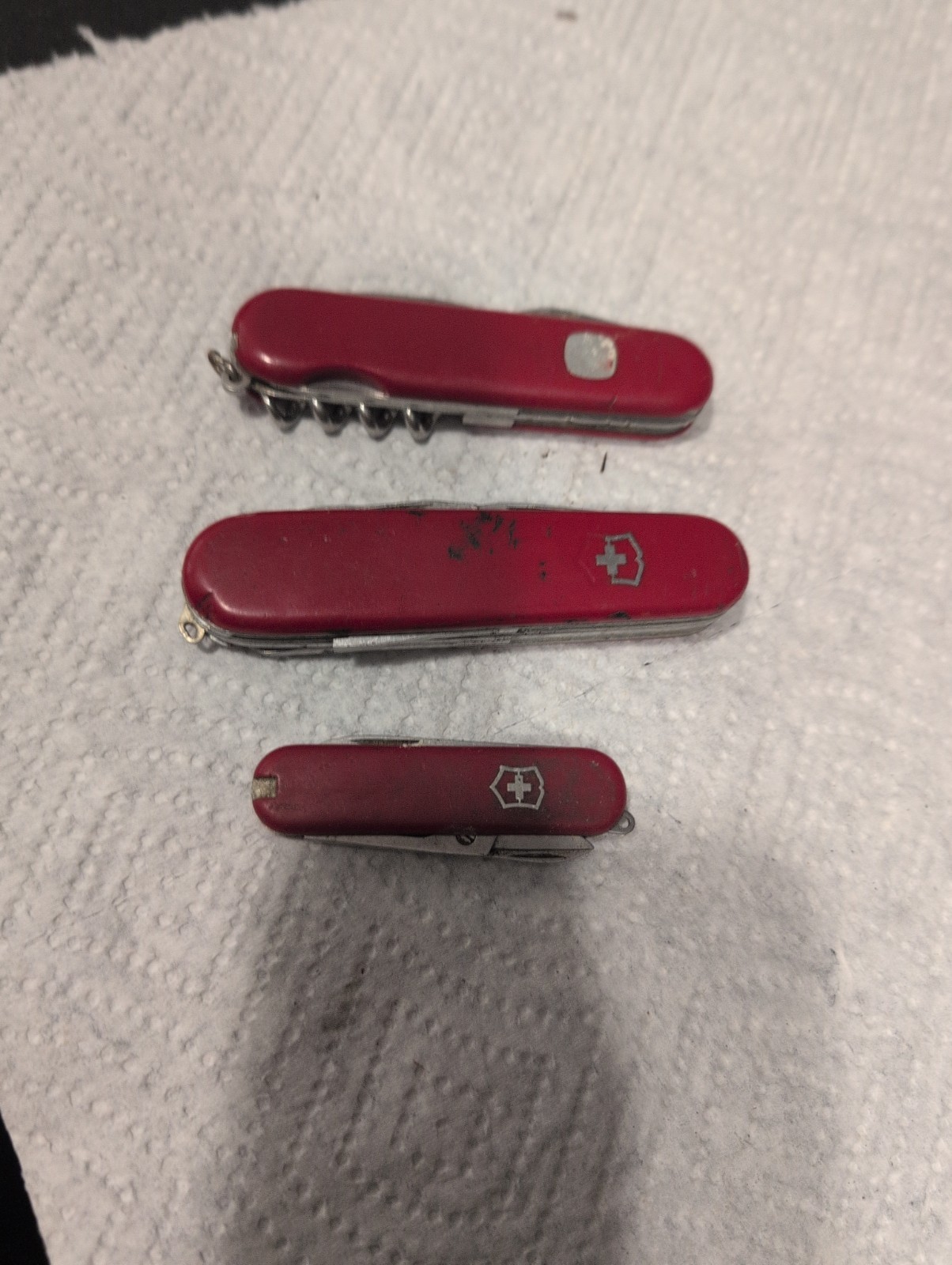 X3 VINTAGE WENGER DELEMONT TRADESMAN PLUS SWISS ARMY KNIFE RED Lot