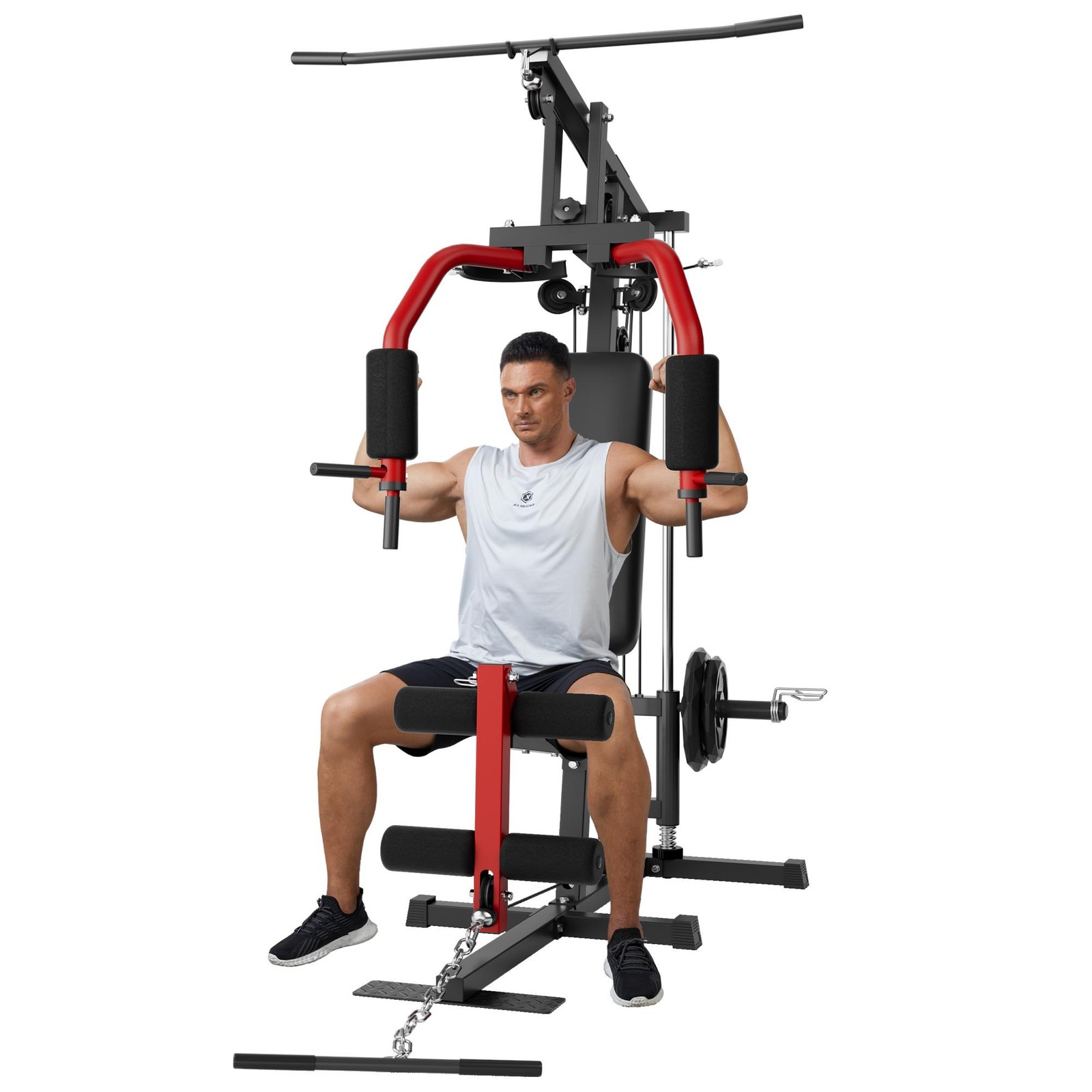 5 in 1 Home Gym Station Lat Pulldown Chest Press Workout Machine 300LBS