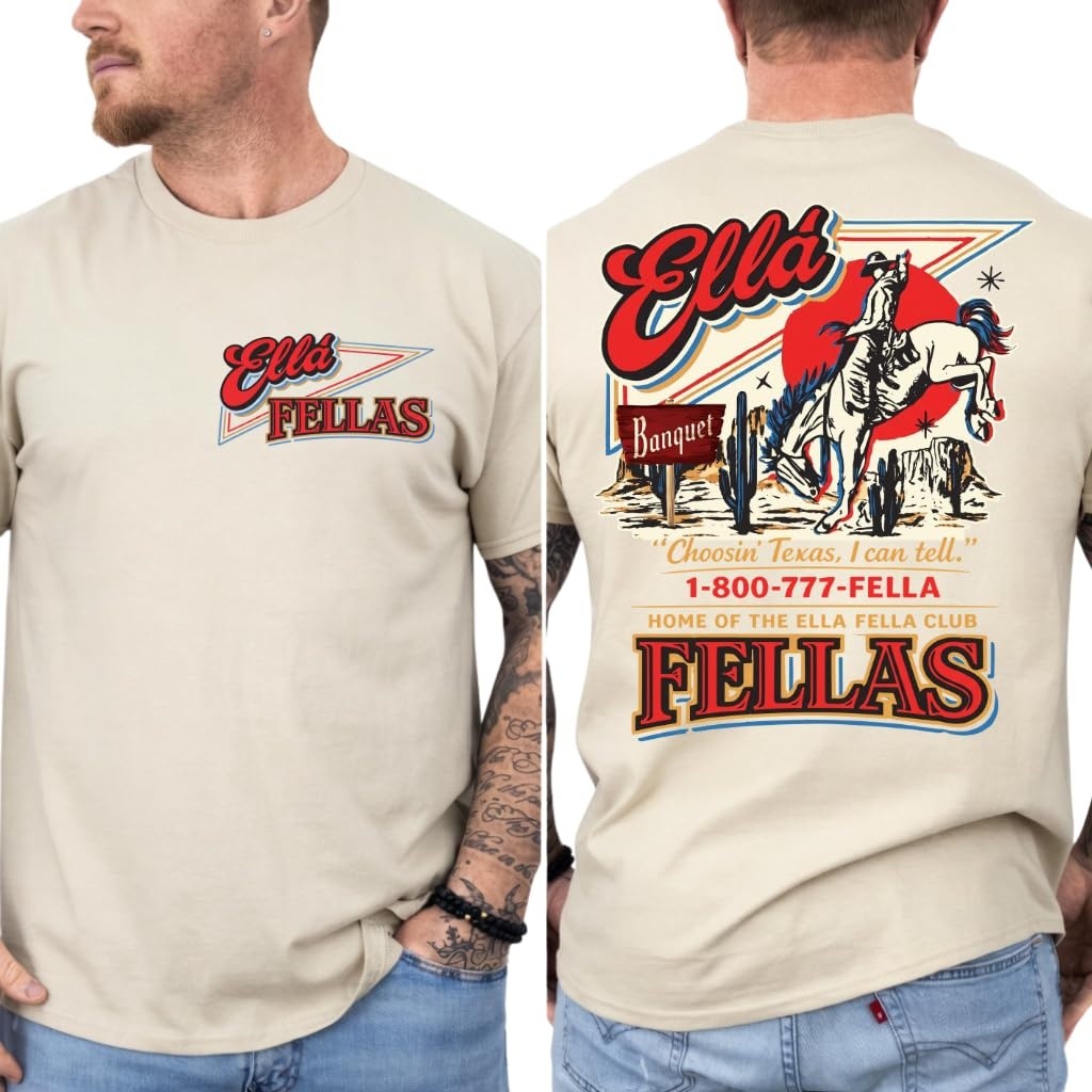 Ella Fella Club Shirt - Mens Member Since 2023 Tee, Ella\'s Fellas Club T-Shirt, Ella Fella Club Shirt - Mens Member Since 2023 Tee, Ella\'s Fellas Club T-Shirt,