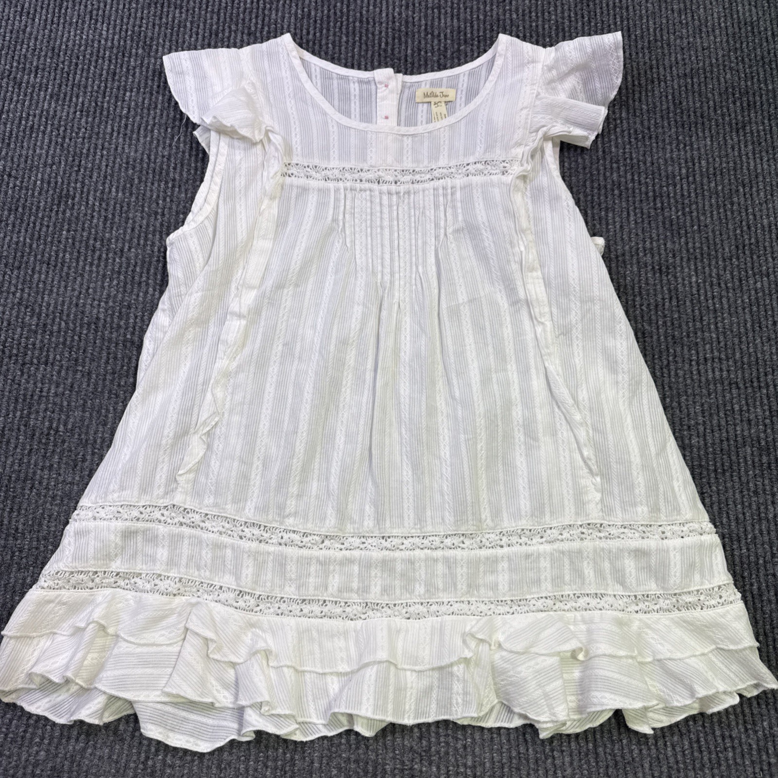 Matilda Jane Start Fresh White Sleeveless Beach Dress Rainbow Embroidery