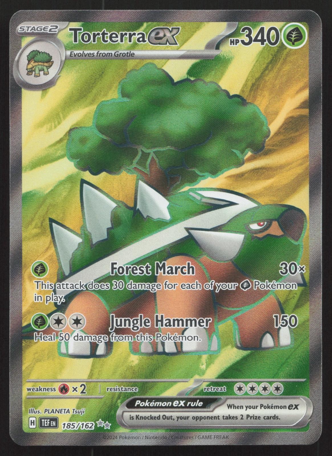 Torterra ex 185/162 Ultra Rare Temporal Forces Pokemon Holo LP Torterra ex 185/162 Ultra Rare Temporal Forces Pokemon Holo LP