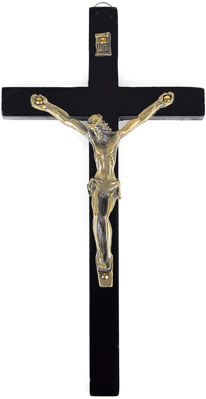 Vintage Wooden Metal Wall Cross Crucifix Holy Religious Carved Christ Black Vintage Wooden Metal Wall Cross Crucifix Holy Religious Carved Christ Black