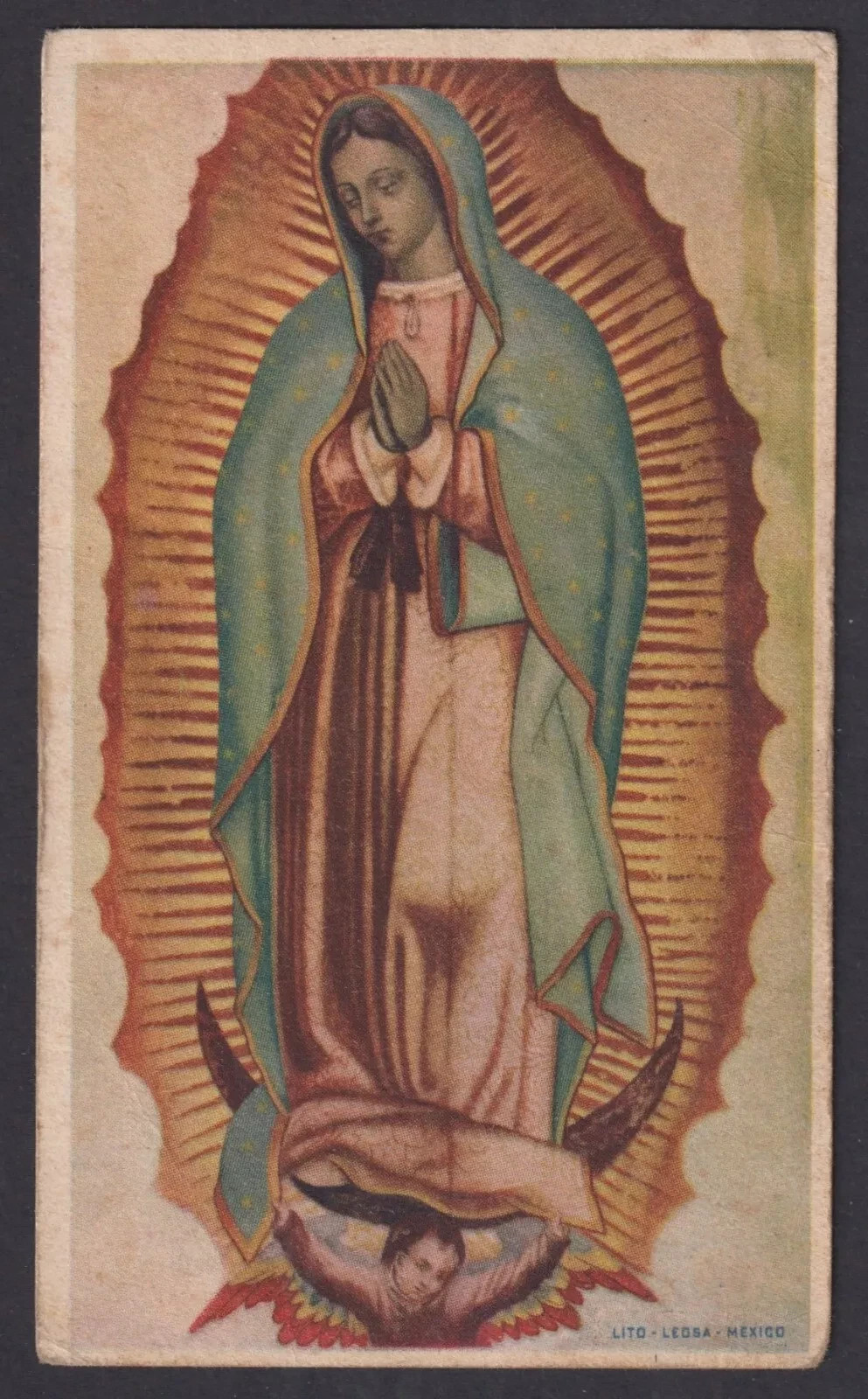 Holy card antique postale Virgin de Guadalupe santino image pieuses estampa Holy card antique postale Virgin de Guadalupe santino image pieuses estampa