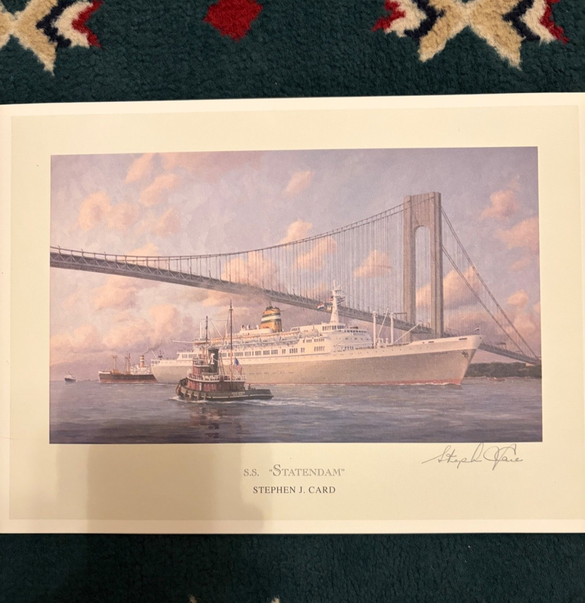 Stephen J. Card S.S. Statendam Pencil Signed 11x8 Maritime Ocean Liner Print Stephen J. Card S.S. Statendam Pencil Signed 11x8 Maritime Ocean Liner Print