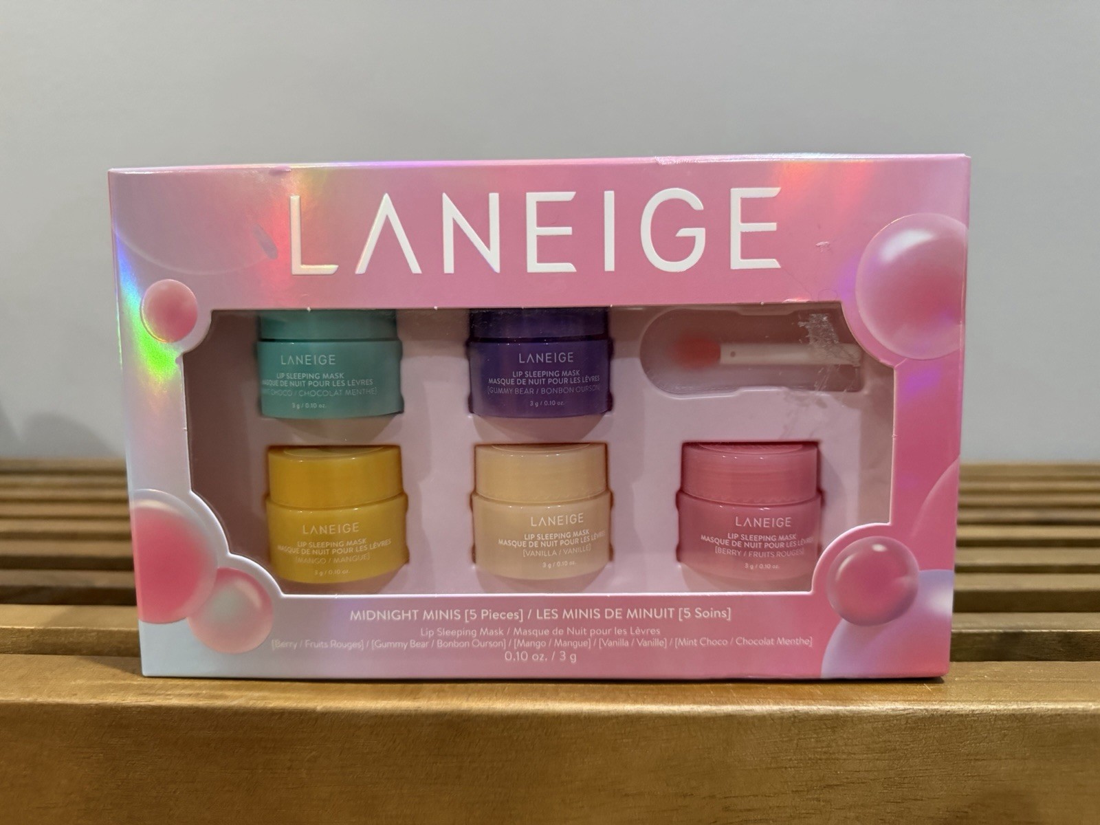 LANEIGE Midnight Minis - 5 Piece Mini Set - Flavored Sleeping Lip Masks NEW
