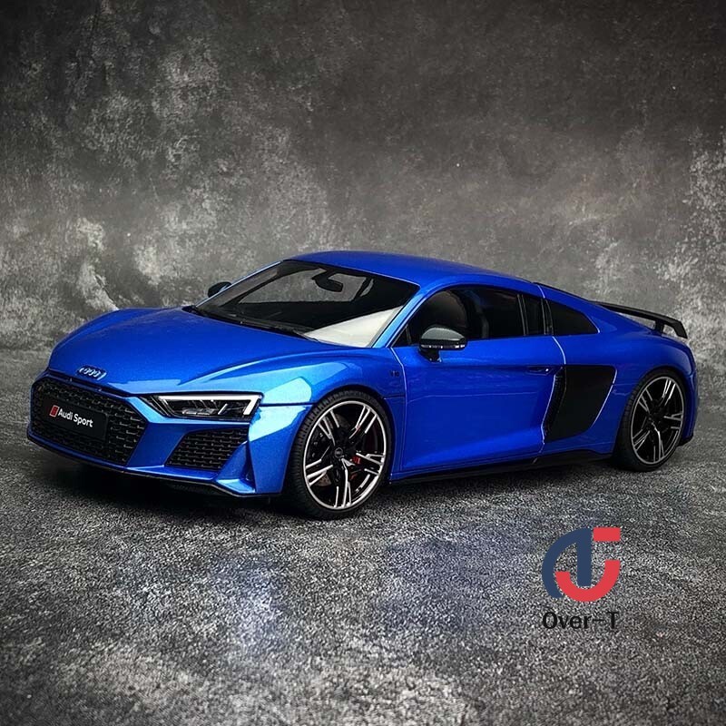 1/18  R8 Coupe 2021 open close diecast car model Metallic Blue