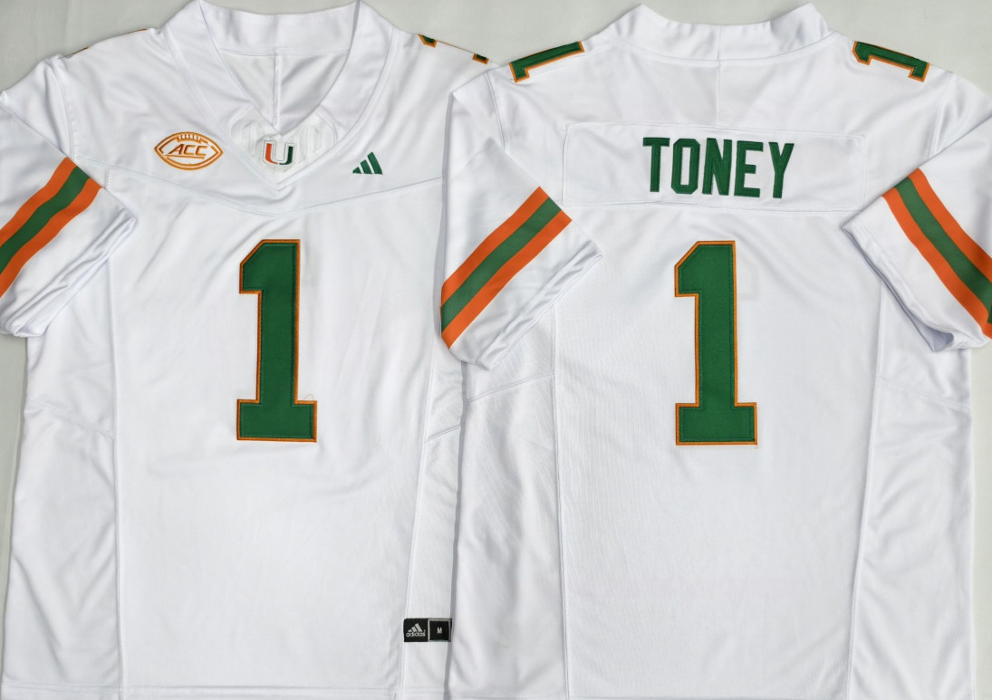  Malachi Toney Jersey Miami Hurricanes Stitched Jersey All Size