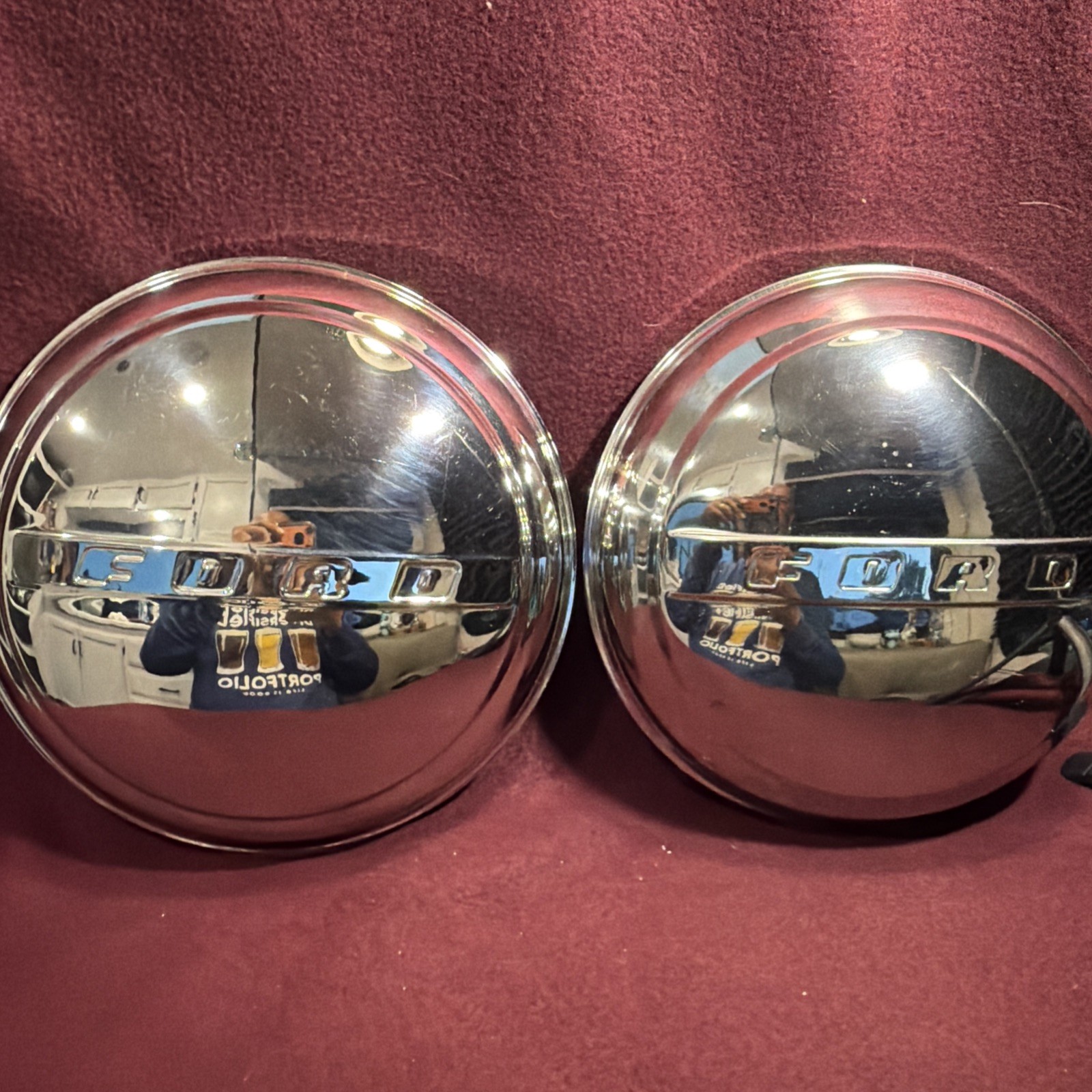 Vintage Ford Hubcap Pair 1940's-1960's Set Truck Car Automotive Restoration