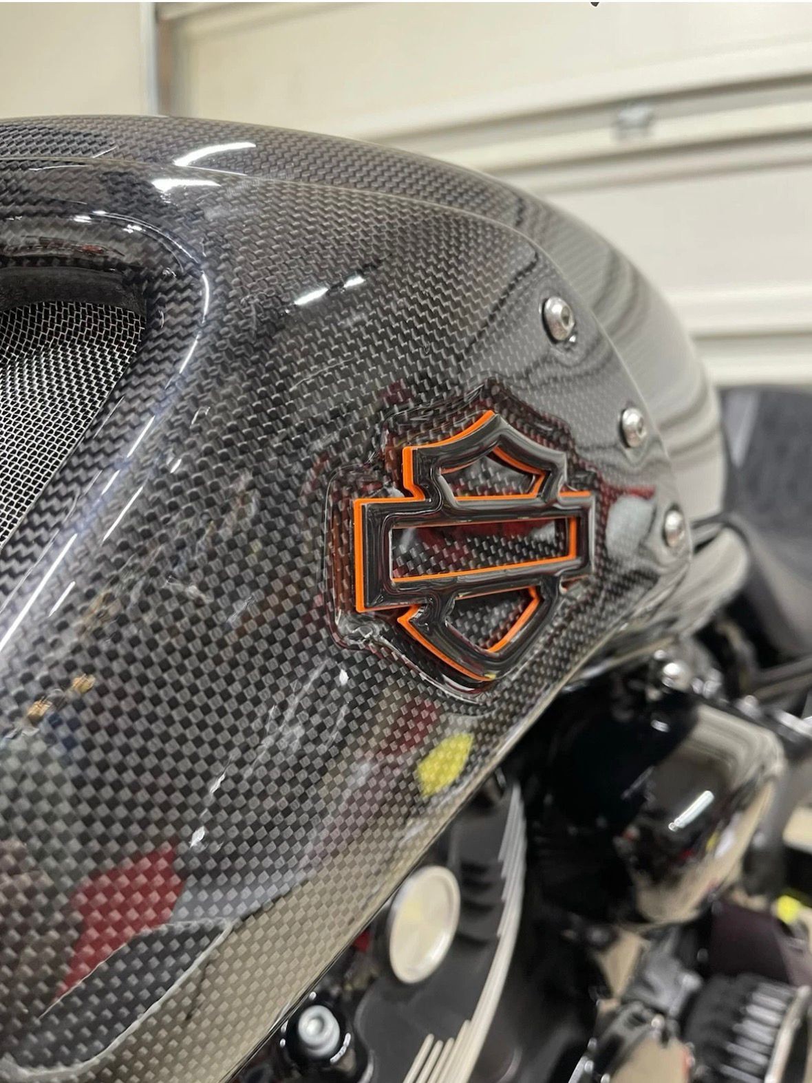 CVO Emblems 2 pcs Orange&Black Puffy Glosy Custom CVO Fuel Tank Badge 4\