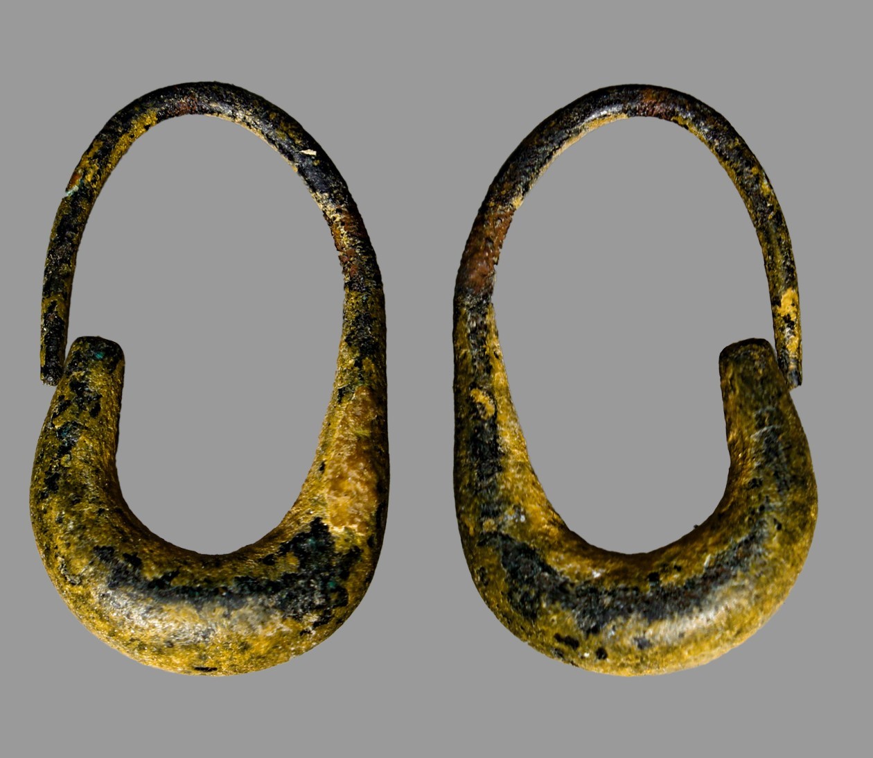 500BC Ancient Phoenician Bronze Gilded Earring 15mm Single Leeched Loop COA