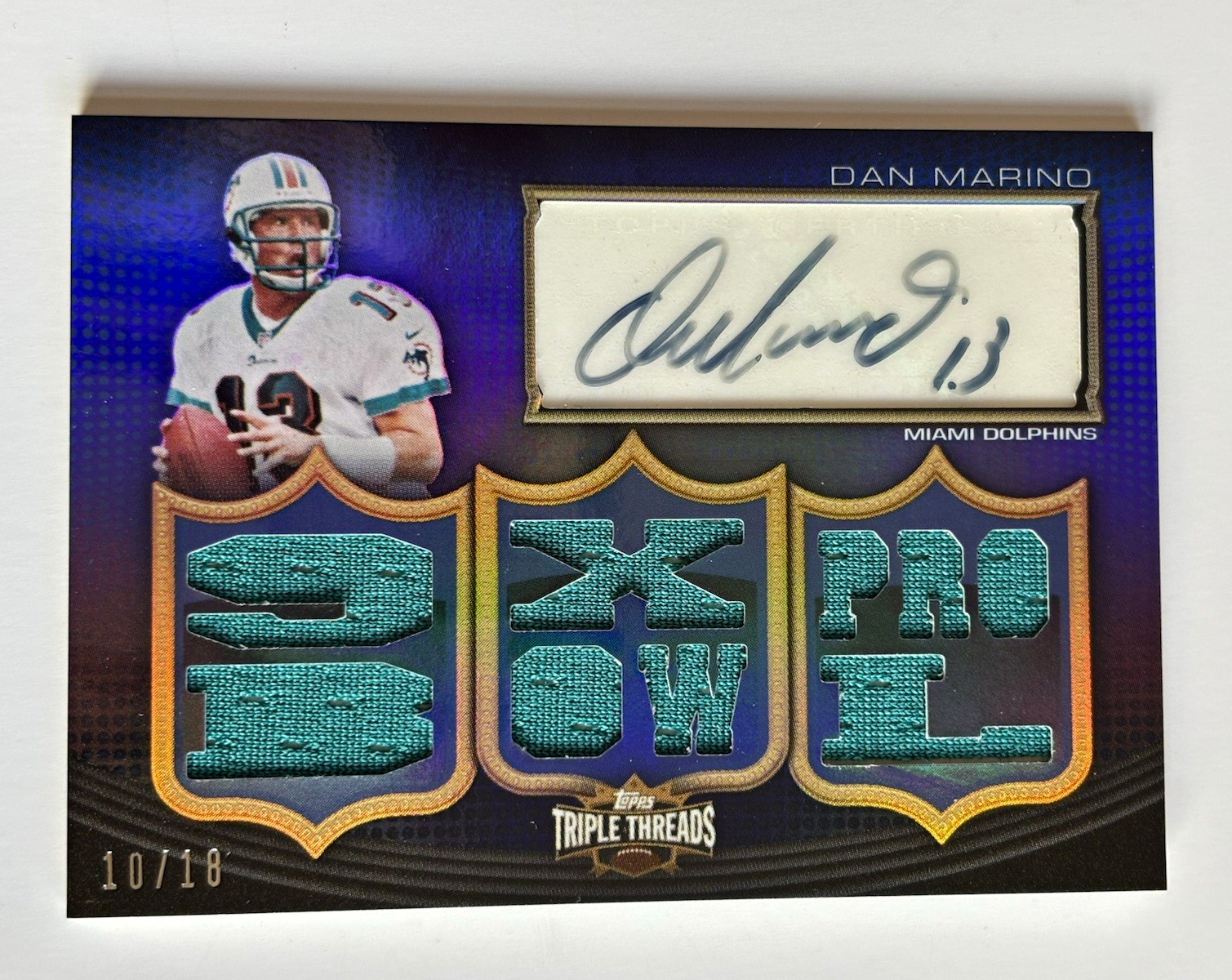 Topps 2010 Triple Threads Dan Marino Dolphins Auto Relic TTAR-32 10/18