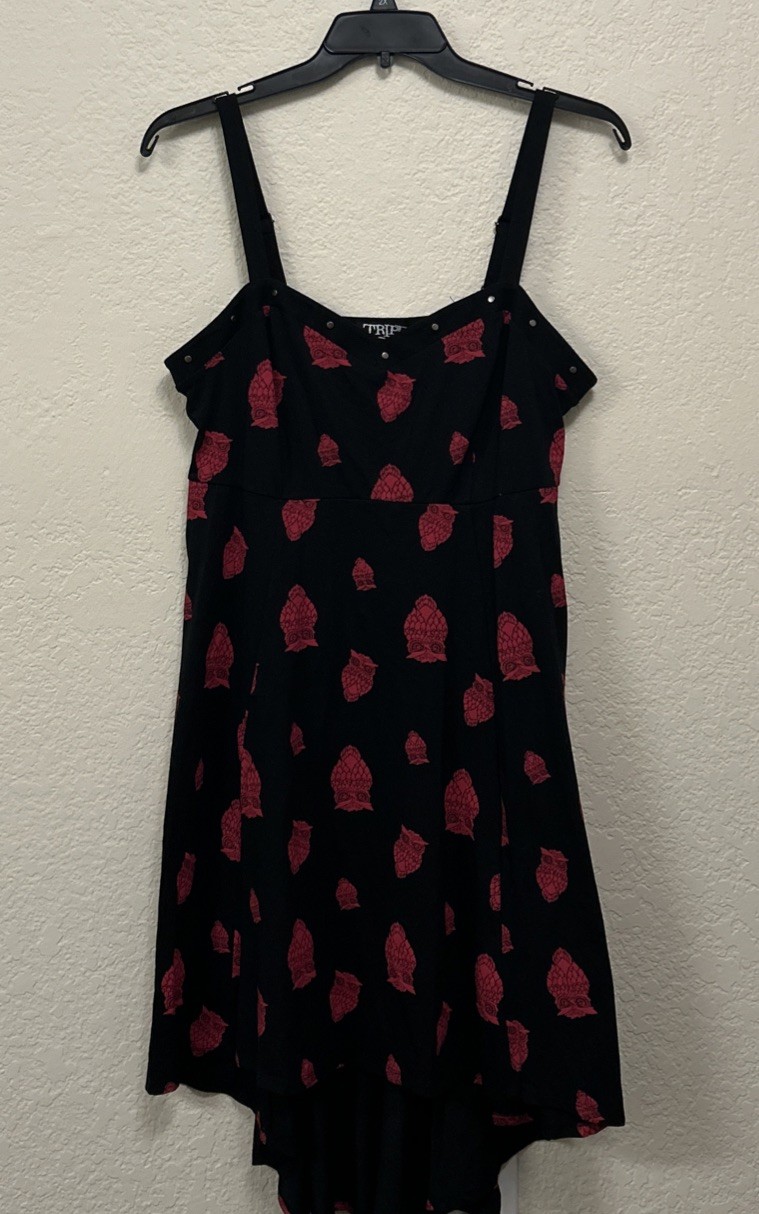 Torrid 1X TRIPP NYC Owl Print Tattoo Hi Low Hem Studded Knit Tank Dress New Torrid 1X TRIPP NYC Owl Print Tattoo Hi Low Hem Studded Knit Tank Dress New