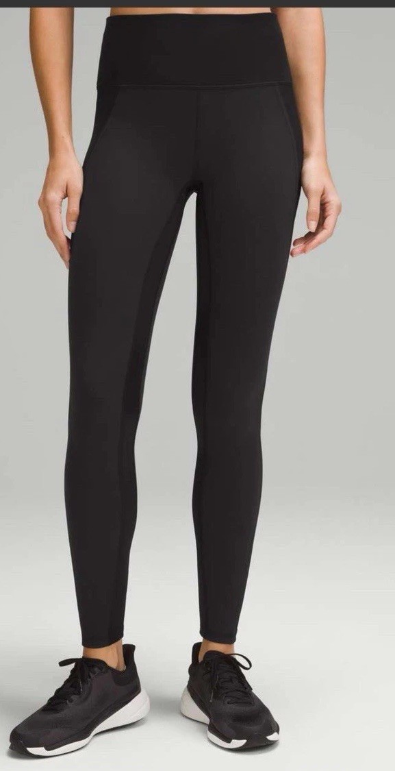 Lululemon Women 2 Black Wunder Train High Rise Tight 28” Satin Panels Athleisure Lululemon Women 2 Black Wunder Train High Rise Tight 28” Satin Panels Athleisure