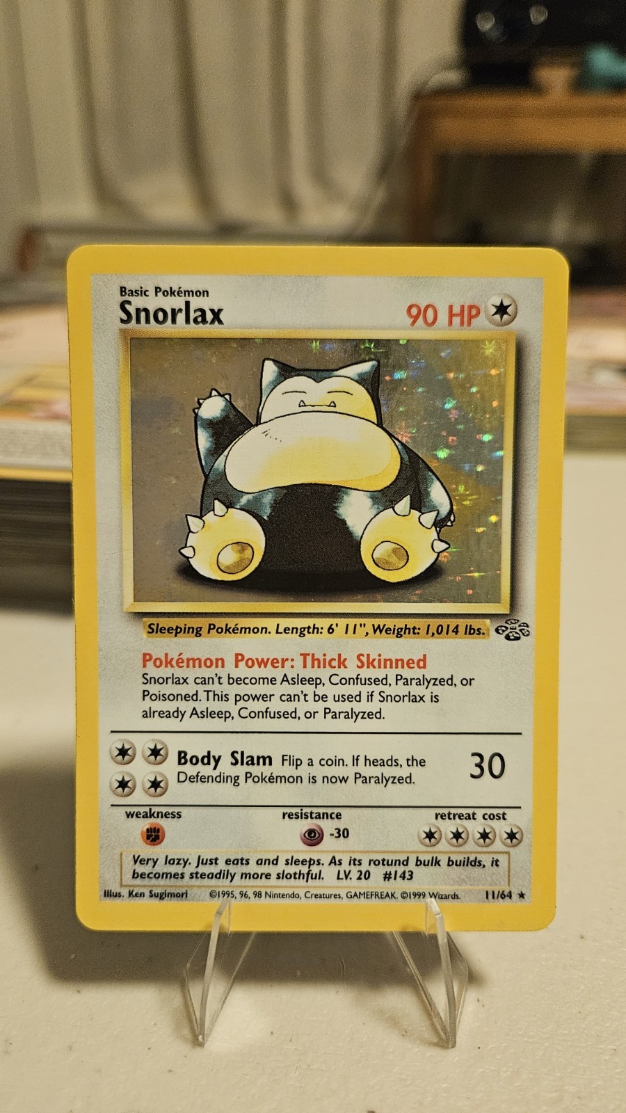1999 Pokemon Jungle Snorlax Holo 11/64 Rare WOTC Vintage Card LP Lightly Played