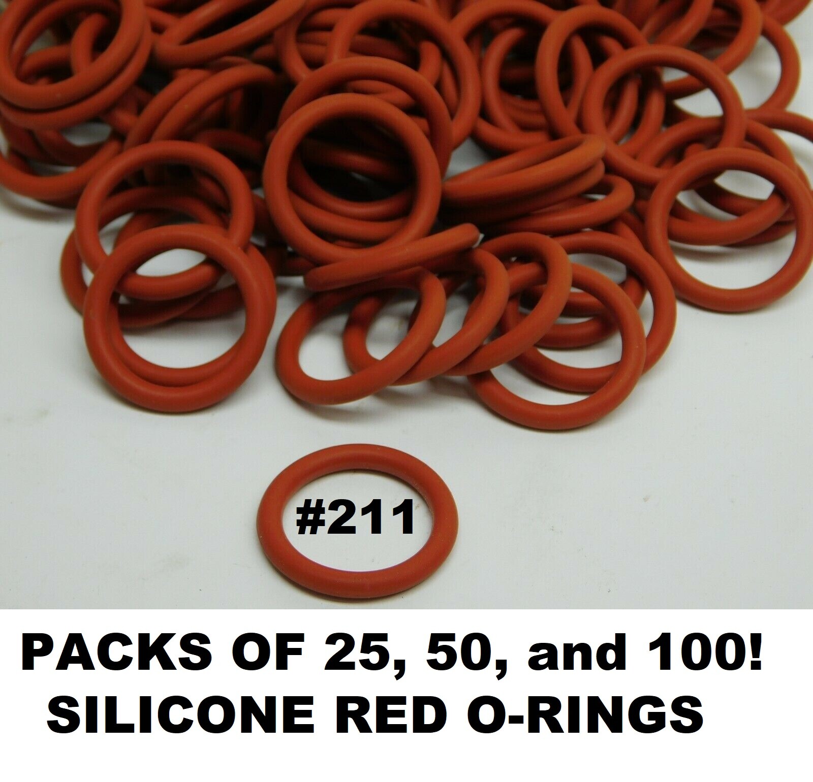 BULK PACKS RED O-RINGS SIZE #211 0.139\