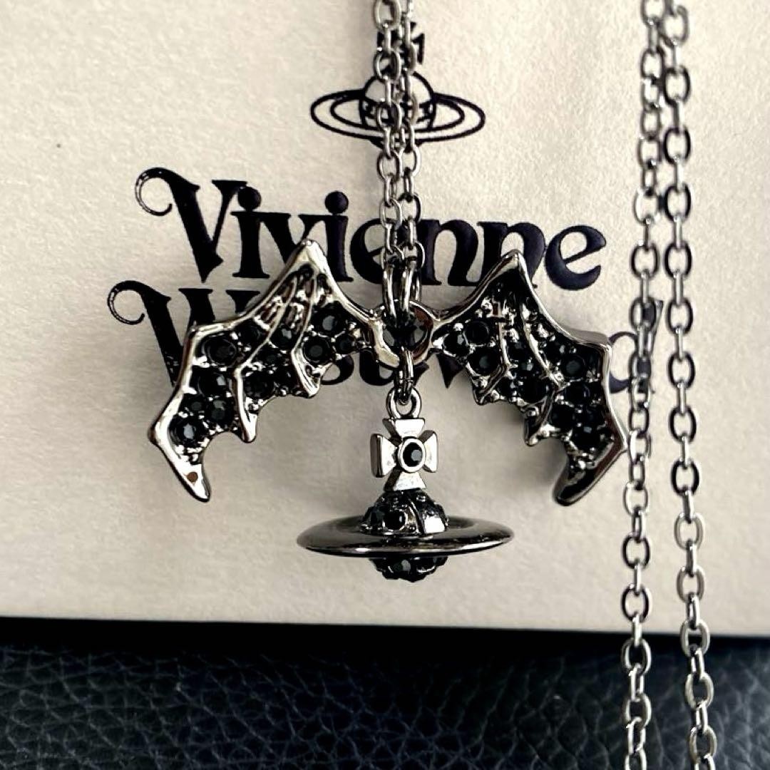 【In Box/Drawstring】Vivienne Westwood Bat Necklace Pendant Black Metallic Chain 【In Box/Drawstring】Vivienne Westwood Bat Necklace Pendant Black Metallic Chain