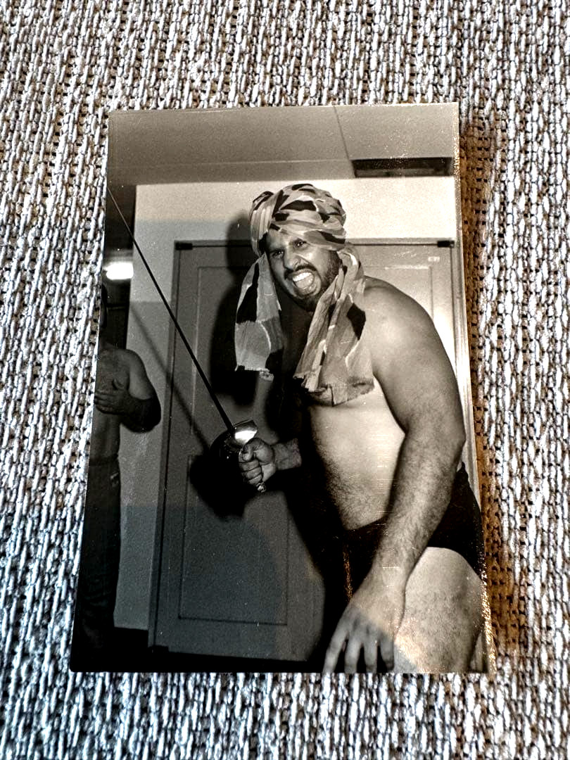 Tiger Jeet Singh Pro Wrestling Bromide Photo Black White Vintage Japan