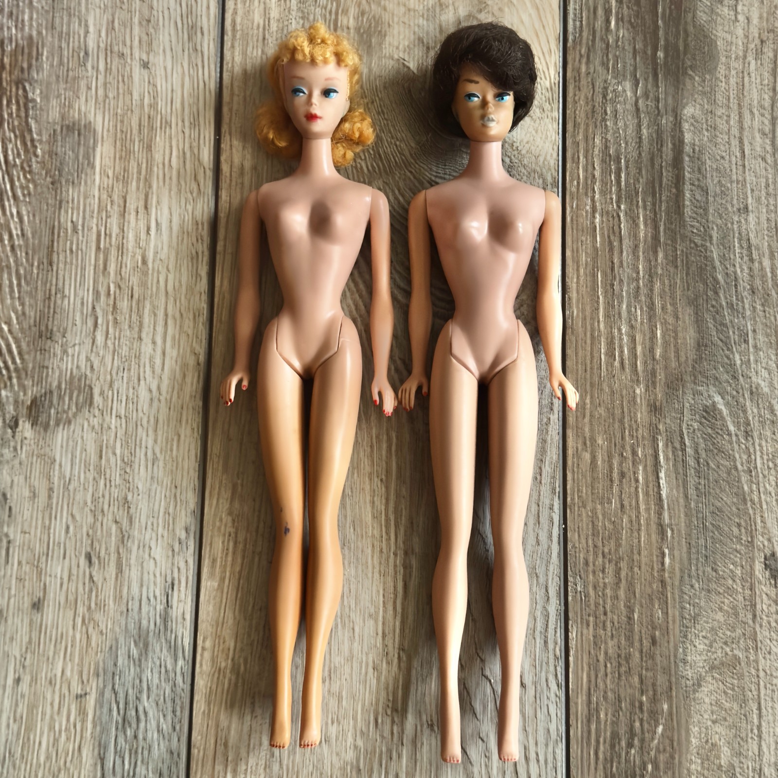 Vintage Blonde #4 Ponytail Barbie & Bubble Cut Doll Mattel Needs TLC Green Ear Vintage Blonde #4 Ponytail Barbie & Bubble Cut Doll Mattel Needs TLC Green Ear