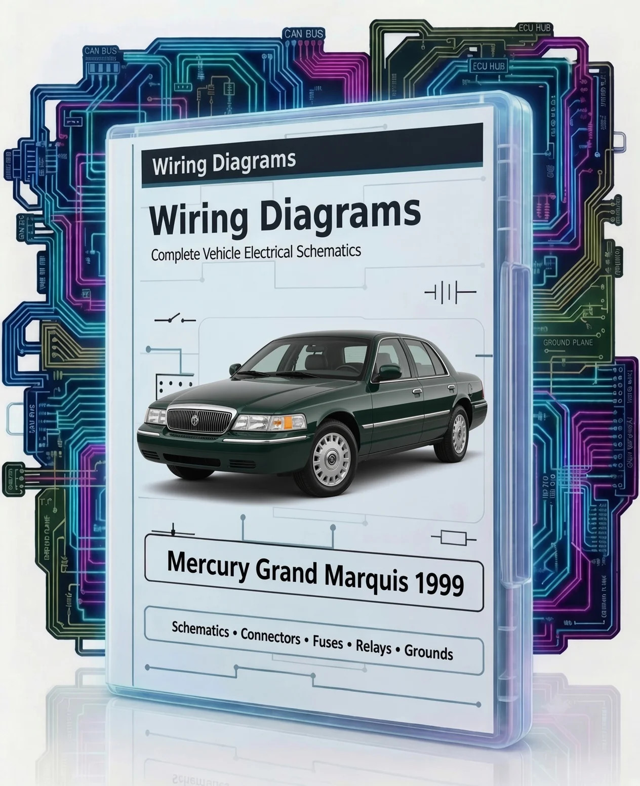 1999 Mercury Grand Marquis Complete Color Electrical Wiring Diagrams PDF on USB