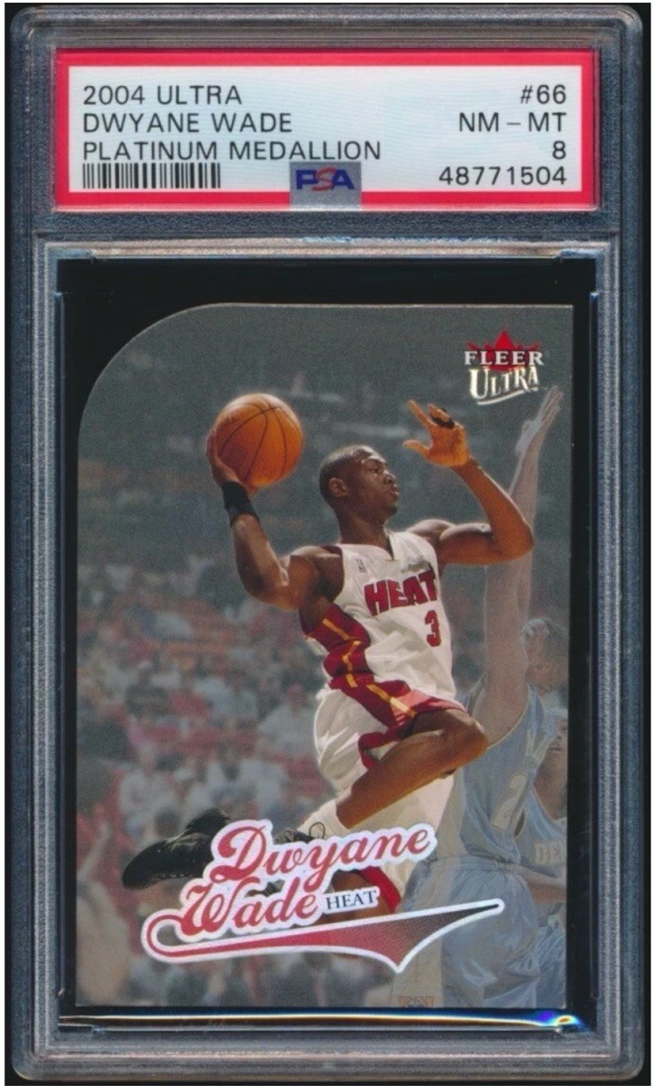 Fleer Ultra 2004-05 Dwyane Wade Platinum Medallion /100 #66 PSA 8 Fleer Ultra 2004-05 Dwyane Wade Platinum Medallion /100 #66 PSA 8