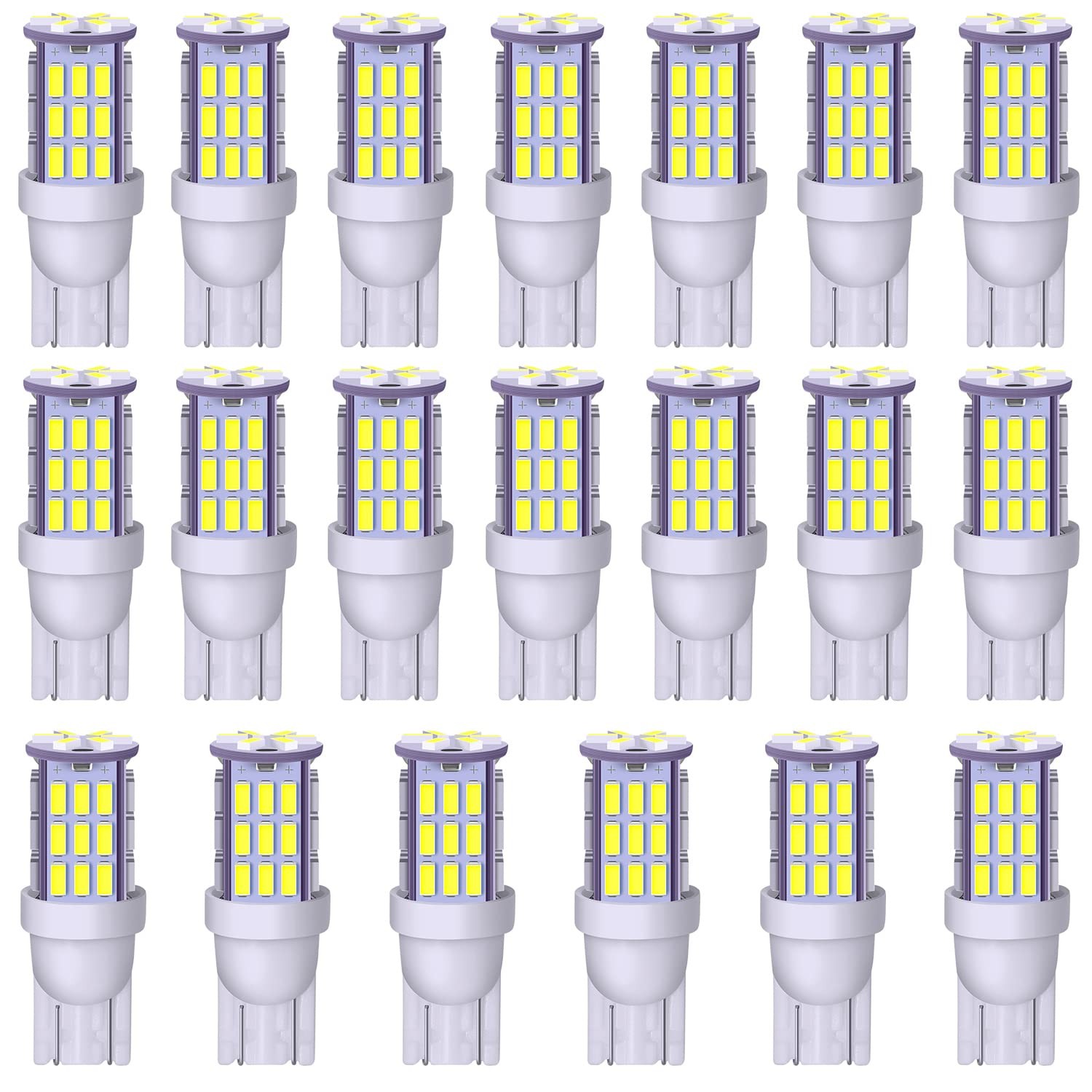 20x Super Bright T10 921 194 168 LED Bulbs for 12V RV Interior Light Trailer