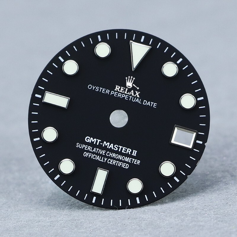 28.5mm White GMT Style Watch Dial Luminous Fit NH34 Automatic Movement Mod 28.5mm White GMT Style Watch Dial Luminous Fit NH34 Automatic Movement Mod