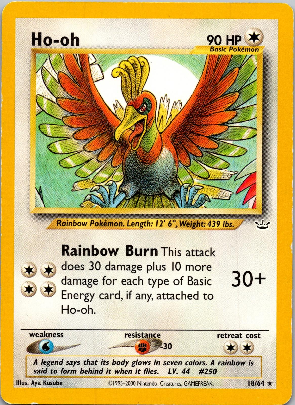 Ho-oh 18/64 Rare Neo Revelation Pokemon Unlimited Lightly Played Ho-oh 18/64 Rare Neo Revelation Pokemon Unlimited Lightly Played